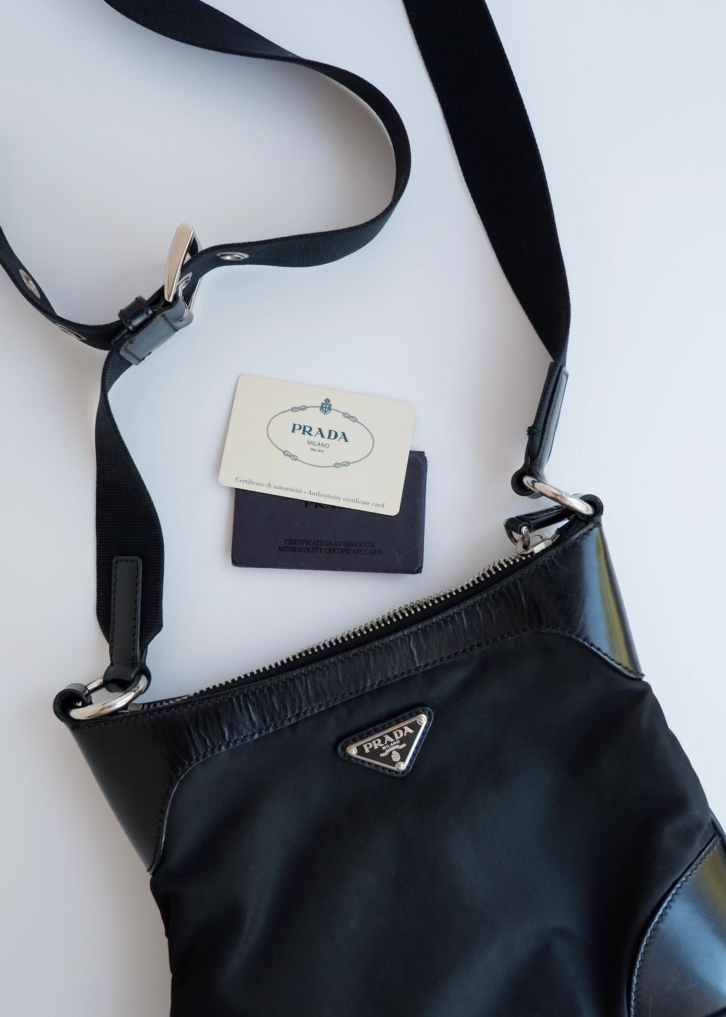 Authentic Preowned Prada Black Nylon/Leather Crossbody Bag