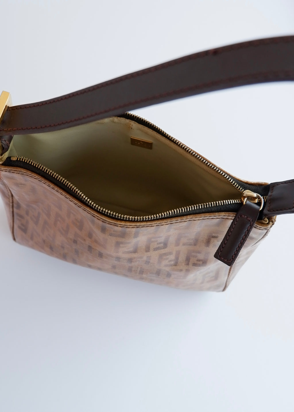 Authentic Preowned Fendi Brown Zucchino Micro Handbag