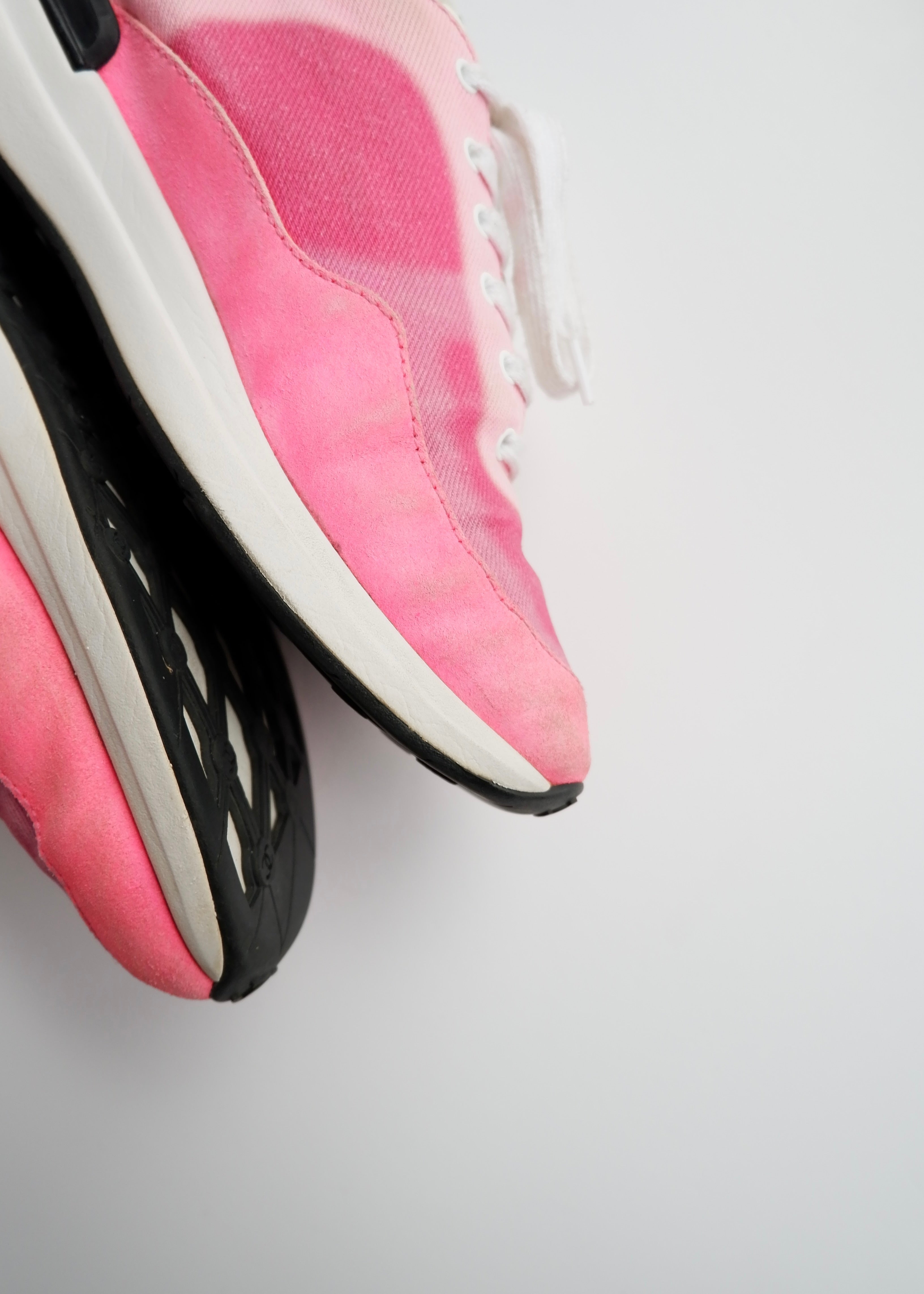 Authentic Preowned Chanel Pink Fabric/Suede CC Logo Low Top Sneakers - 37