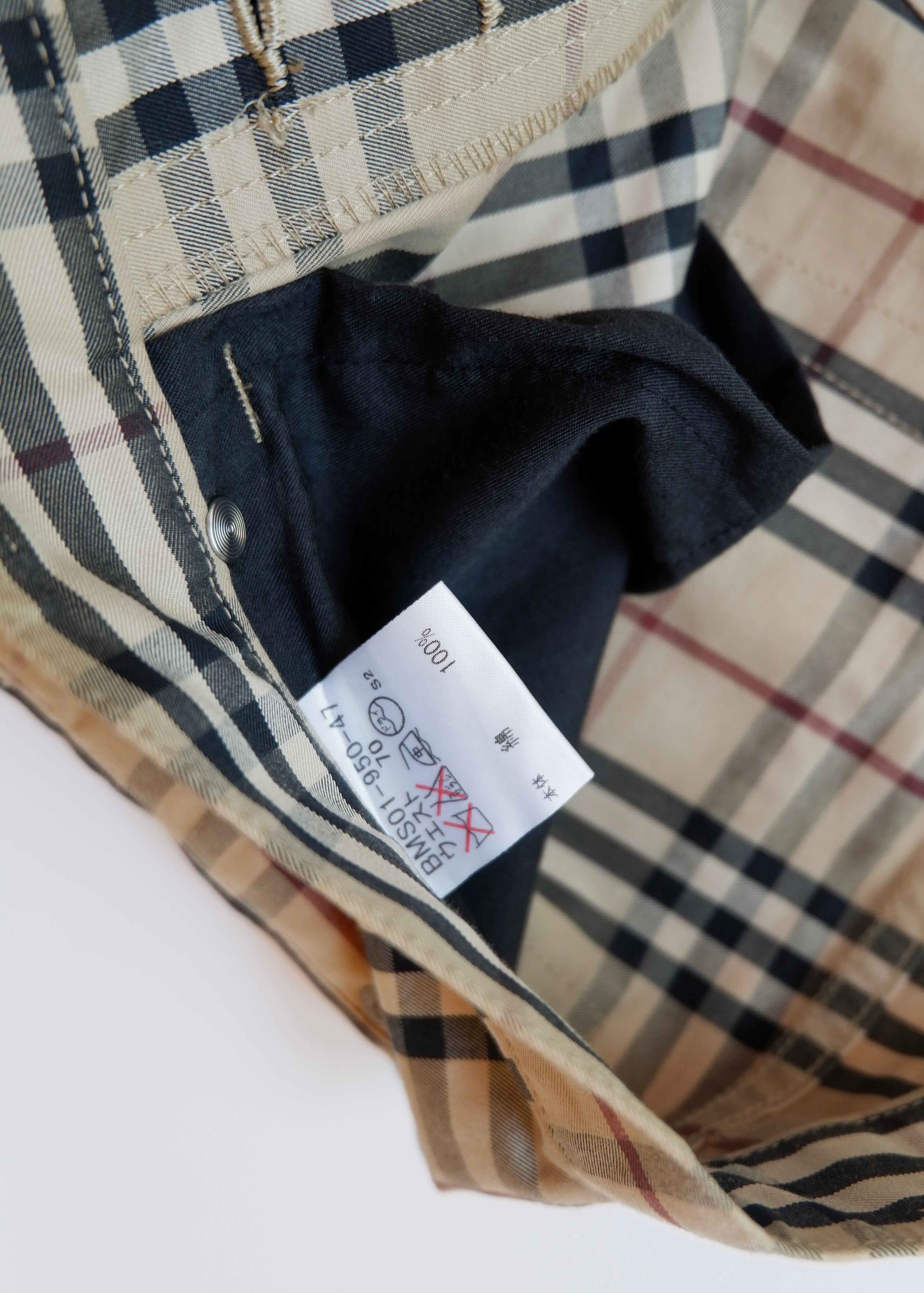 Authentic Preowned Burberry Beige Check Straight Leg Pants - S