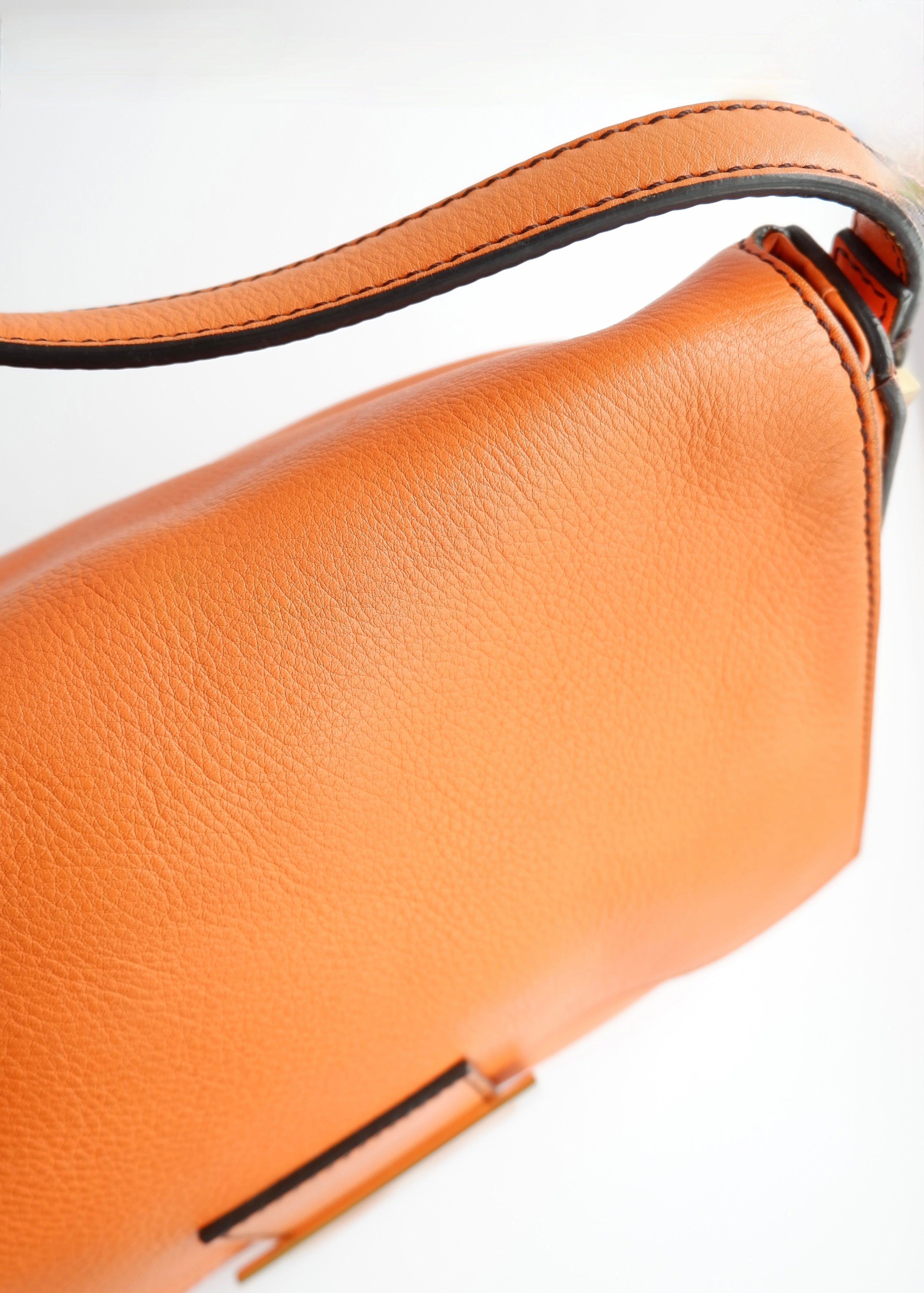 Authentic Preowned Fendi Orange Leather Mamma Baguette