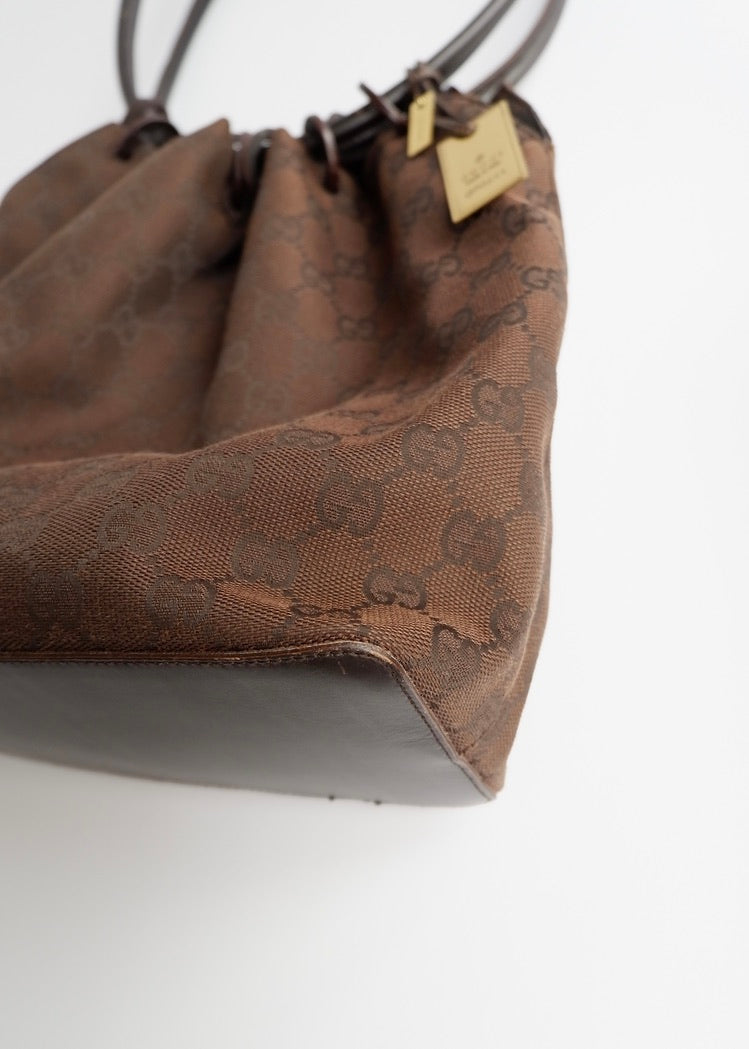 Authentic Preowned Gucci Brown GG Canvas Long Strap Shoulder Bag