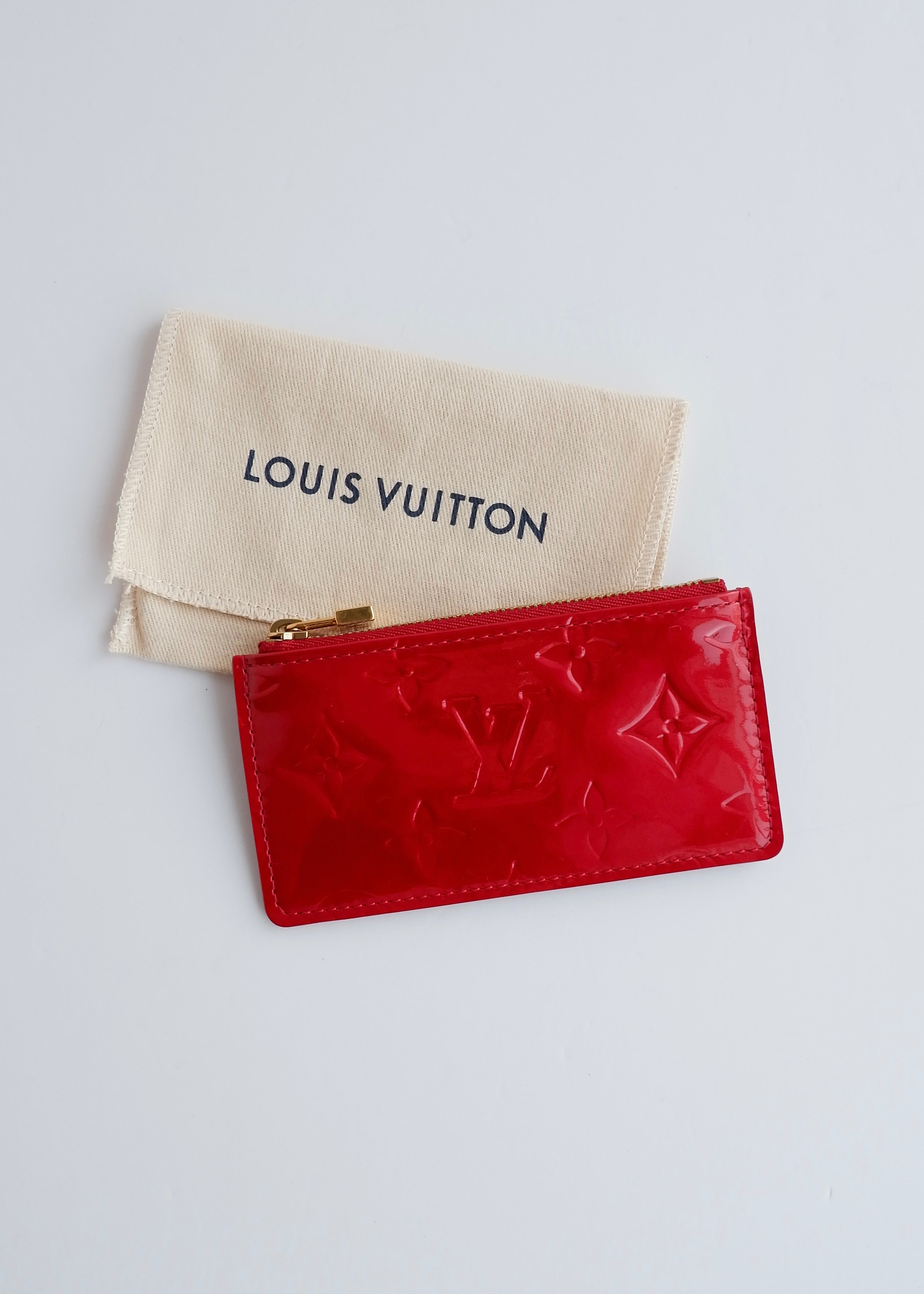 Authentic Preowned Louis Vuitton Monogram Red Vernis Pochette Cle