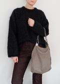 Sac porté épaule Stella McCartney Falabella en tissu gris authentique d'occasion