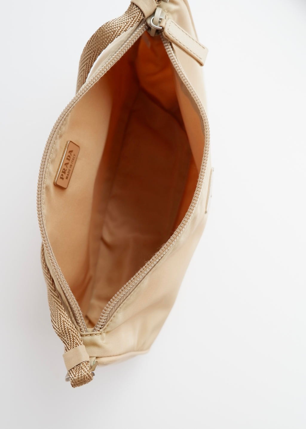 Authentique sac bandoulière Prada en nylon beige d'occasion