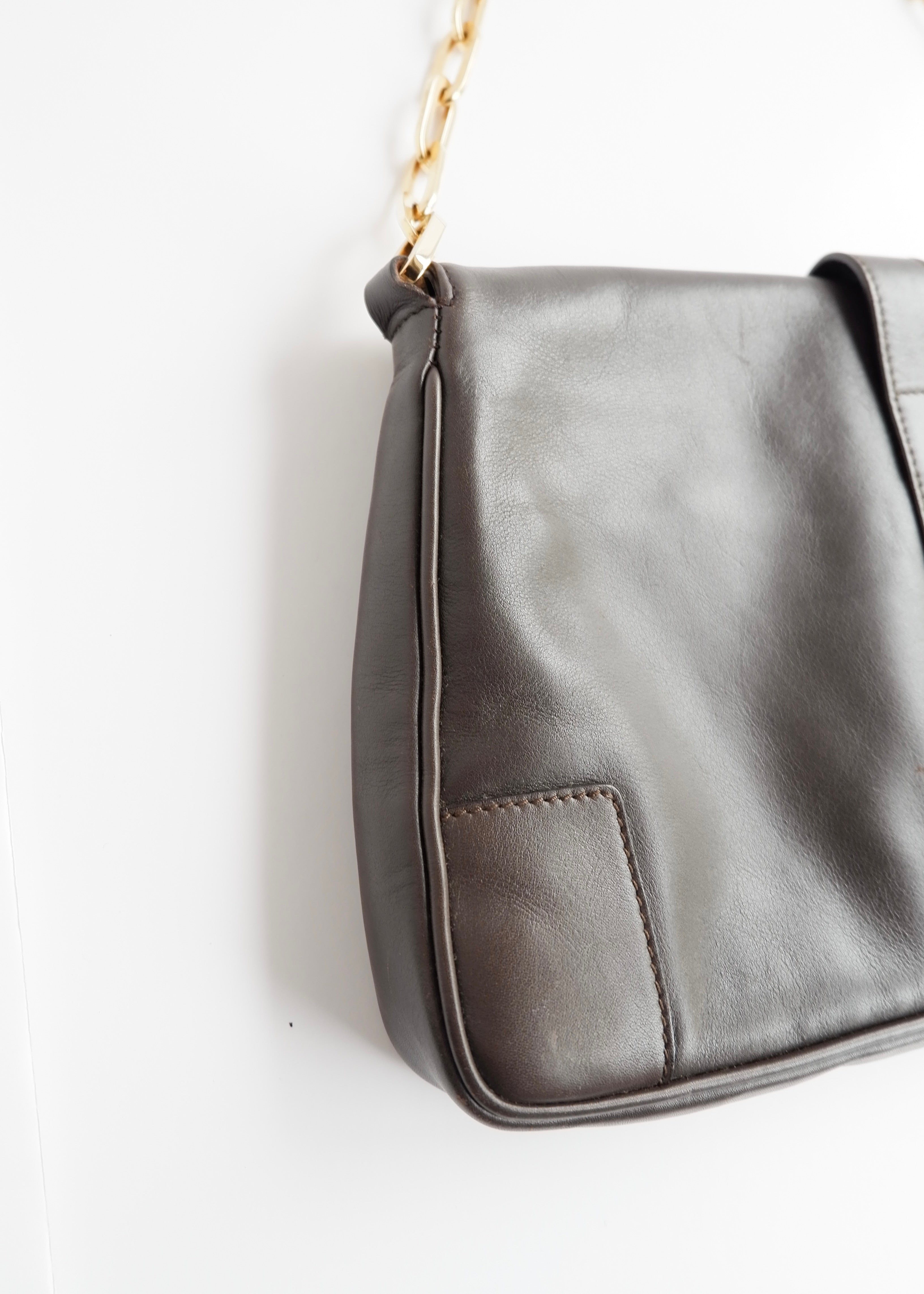 Authentic Preowned Gucci Brown Leather Shoulder Bag