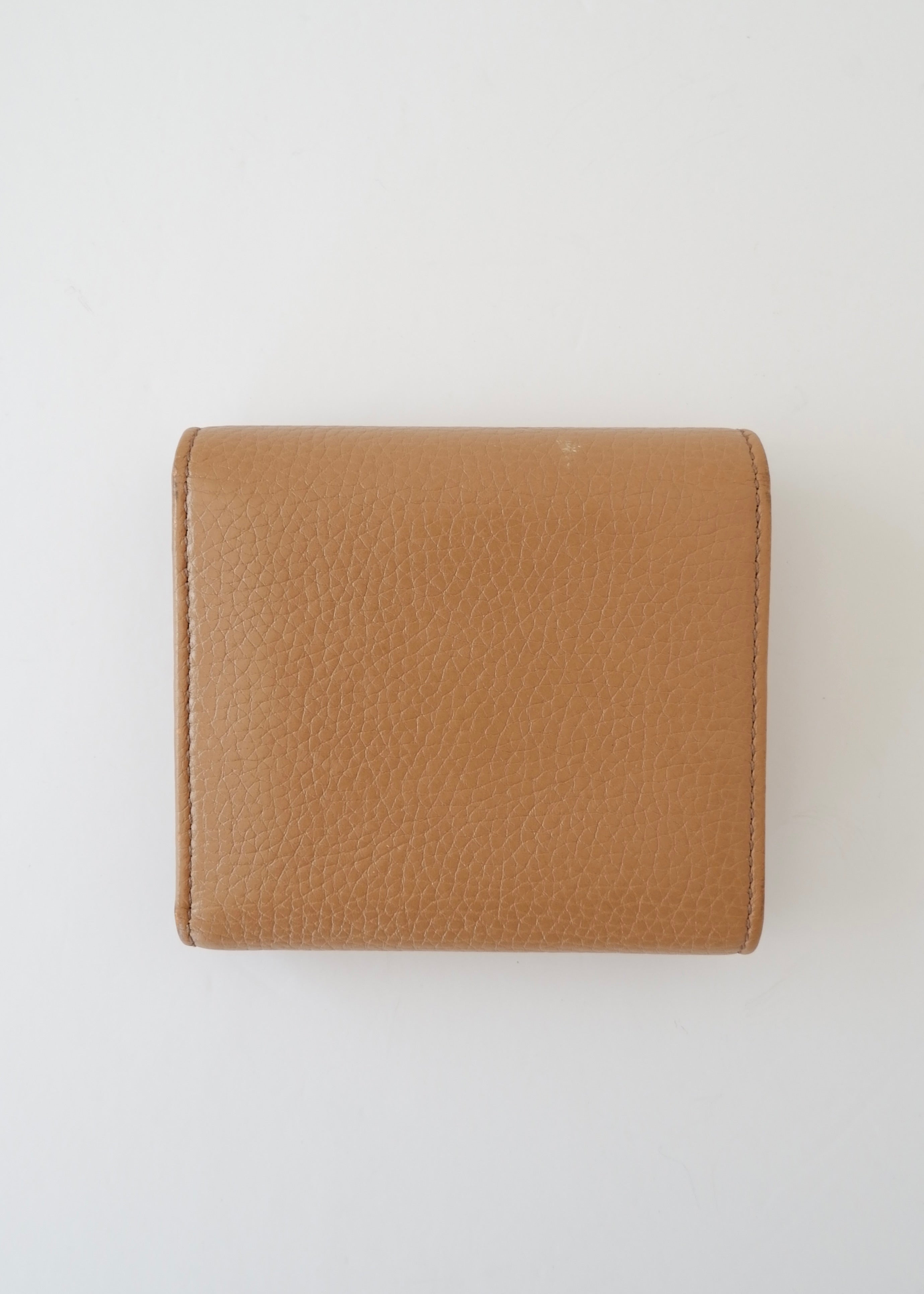 Authentic Preowned Gucci Beige Leather Bi - Fold Wallet