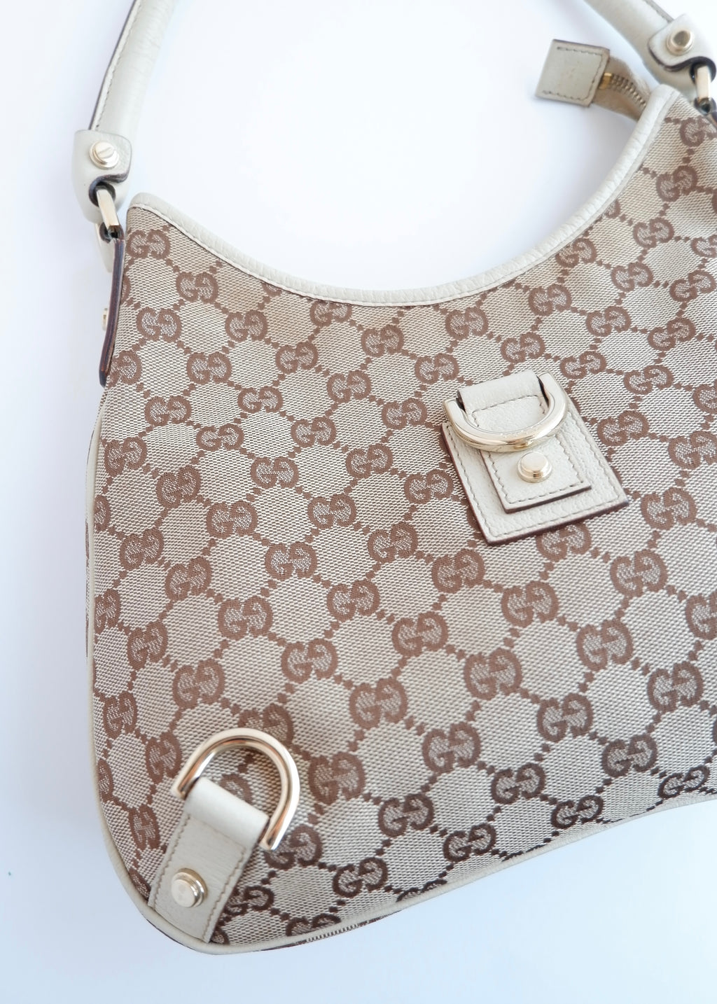Authentic Preowned Gucci White GG Canvas Shoulder Bag