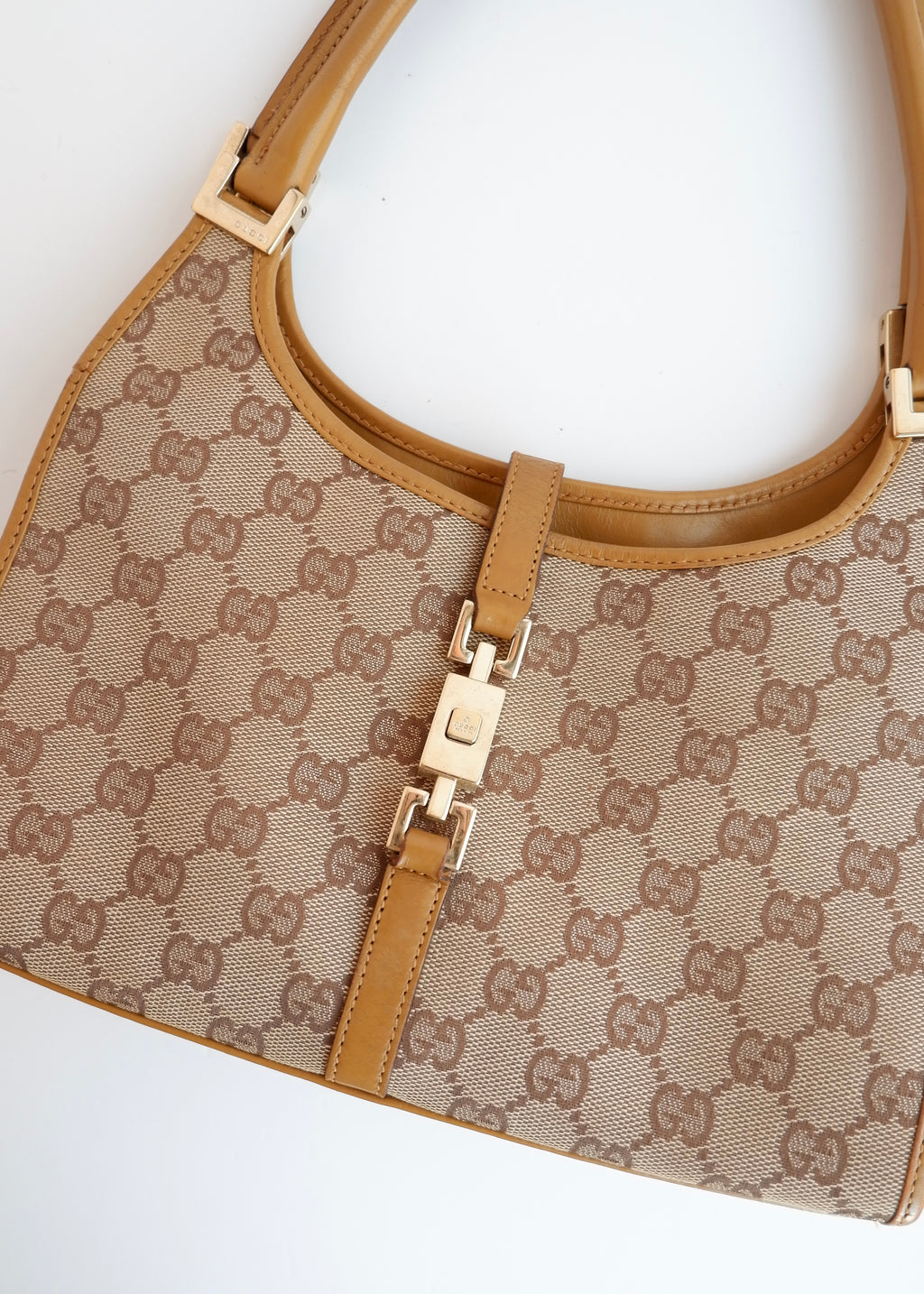 Authentic Preowned Gucci Tan GG Canvas Small Jackie Shoulder Bag