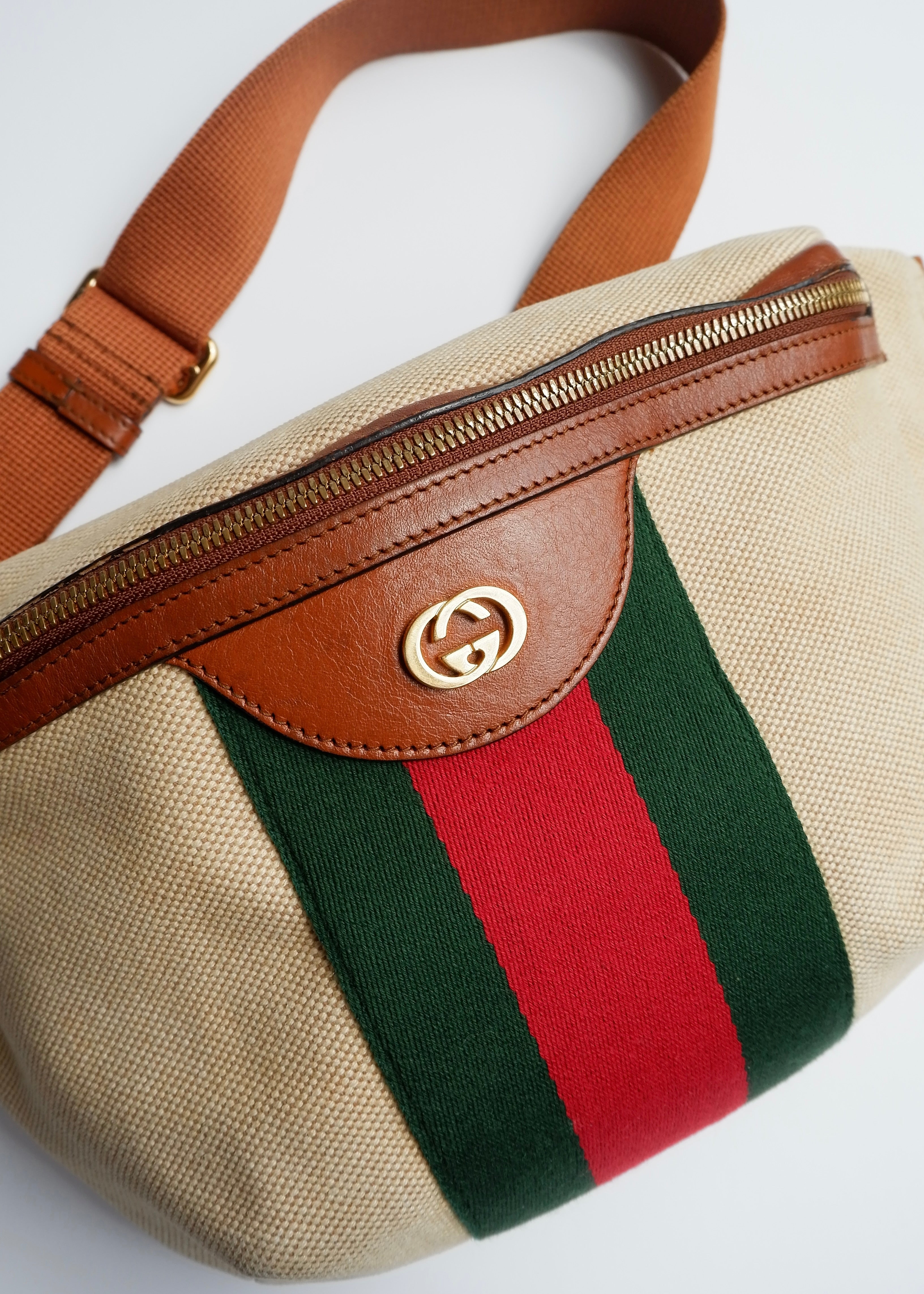Authentique Sac Banane Gucci Beige Sherry Line d'Occasion