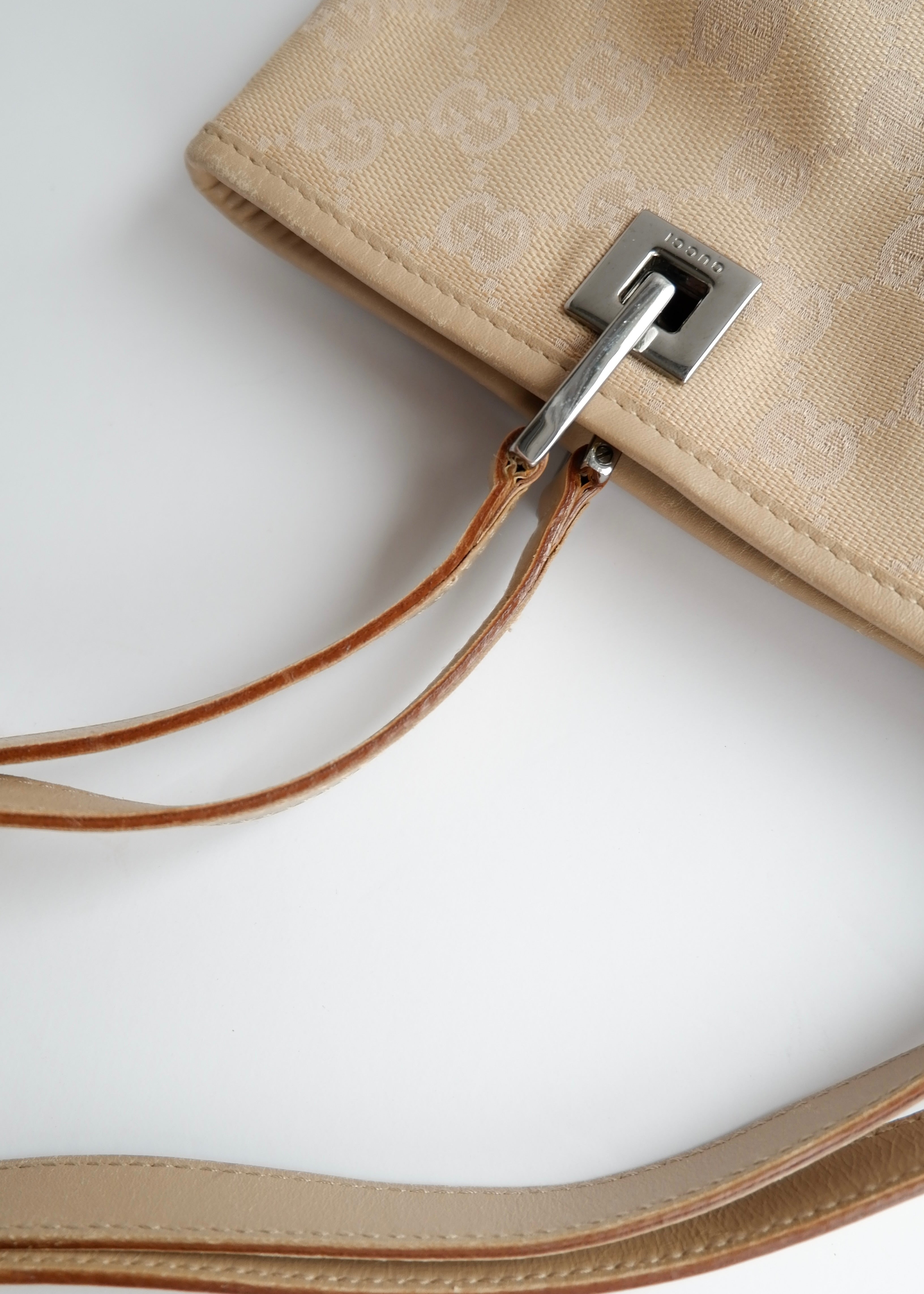 Authentic Preowned Gucci Light Beige GG Canvas Shoulder Tote