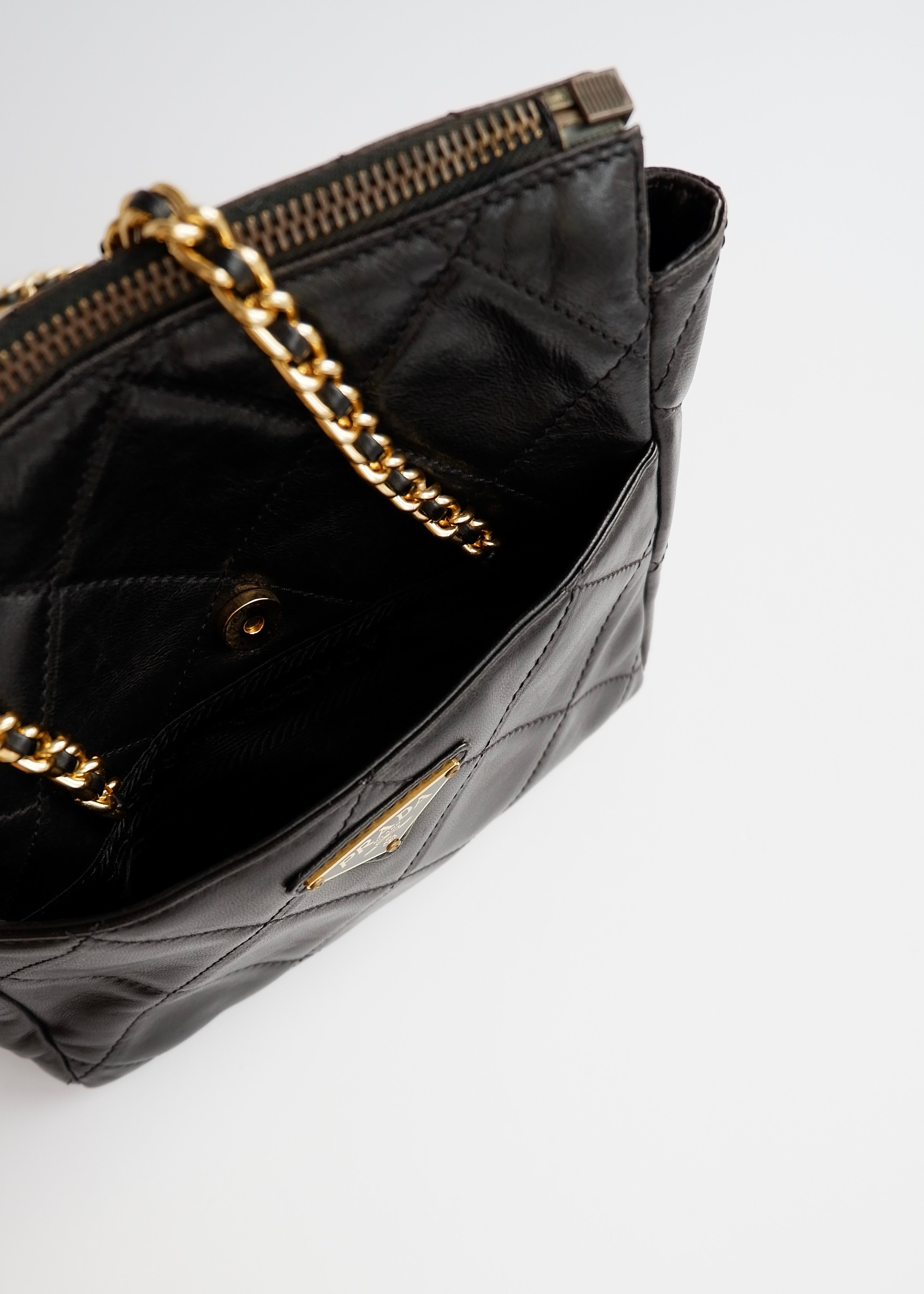 Authentic Preowned Prada Black Quilted Leather Chain Shoulder Bag