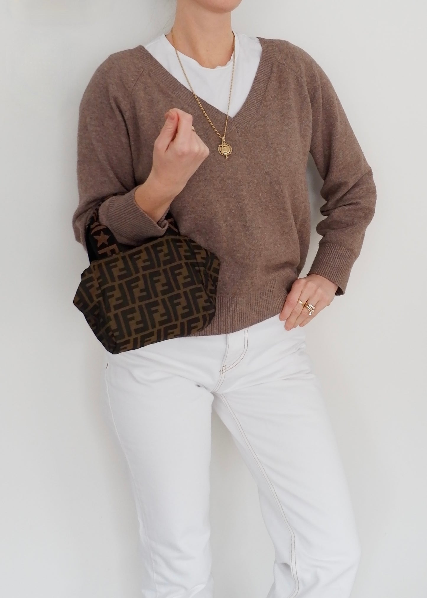 Authentic Preowned Vintage Fendi Brown Zucca Micro Handbag