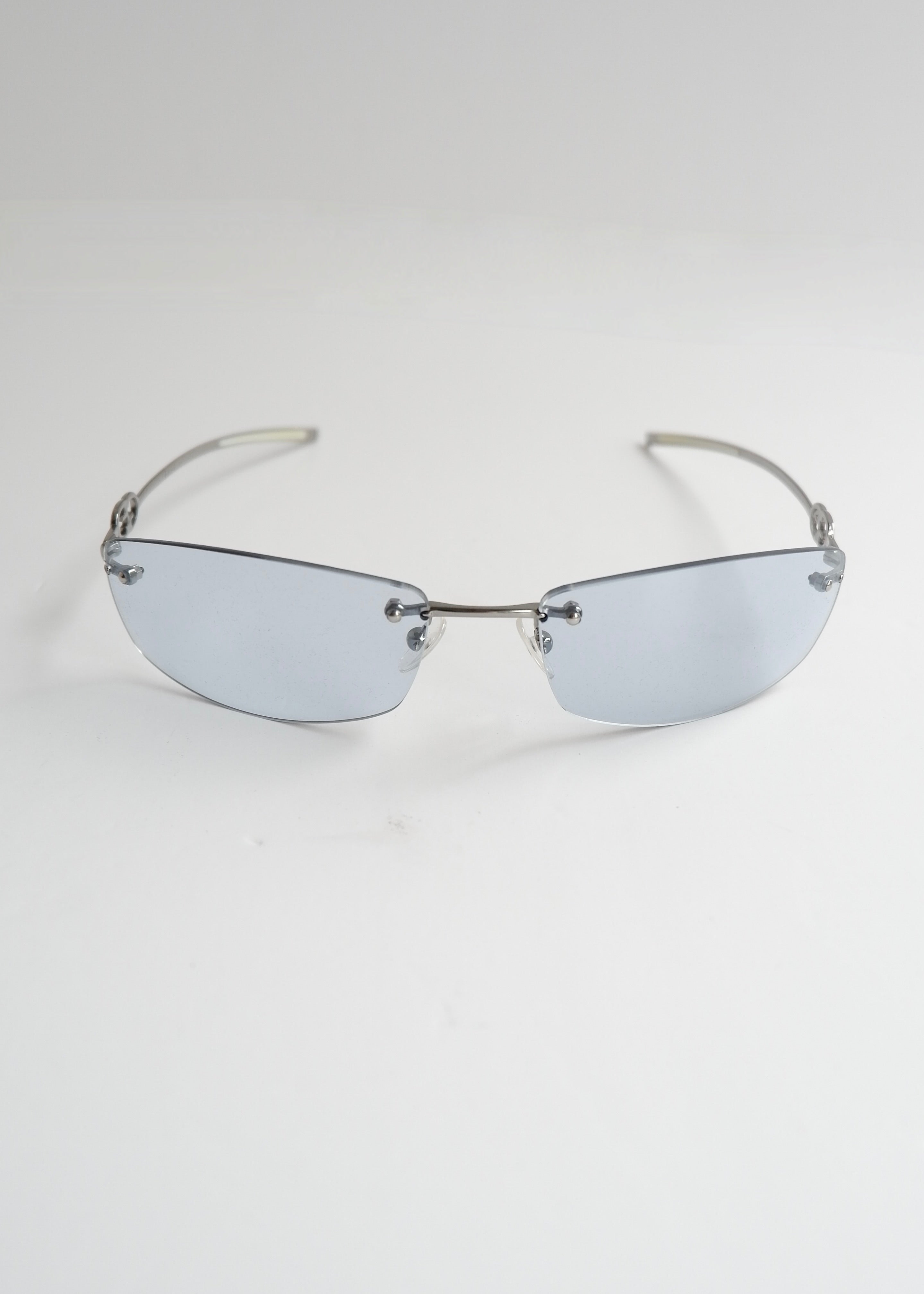 Authentic Preowned Vintage Gucci Light Blue Clear Lense Sunglases