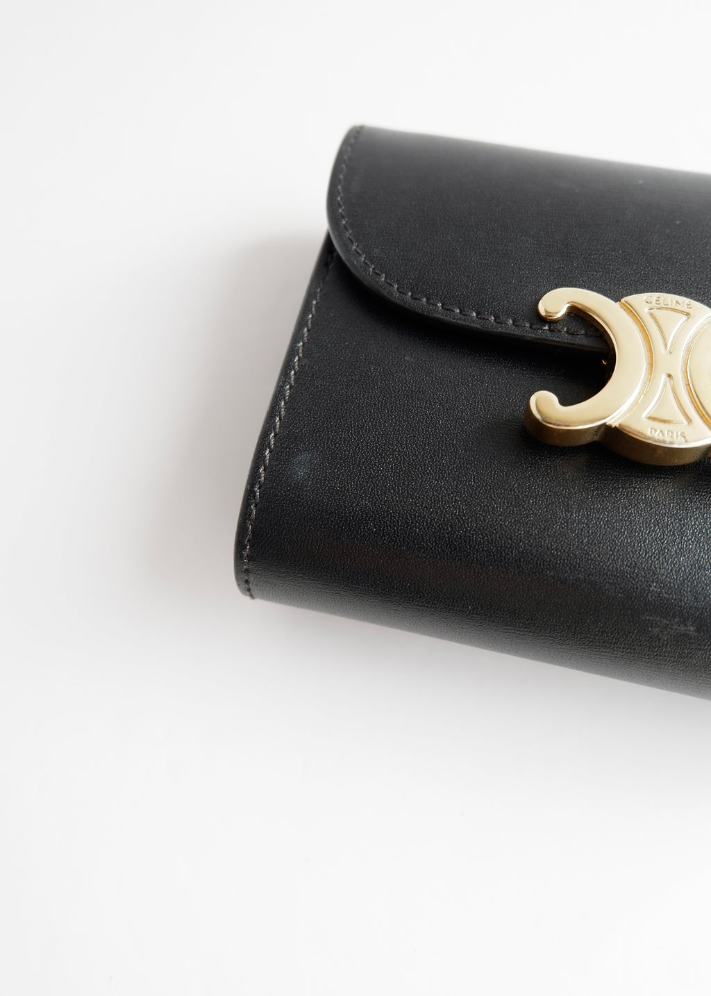 Portefeuille Celine Triomphe noir authentique d'occasion