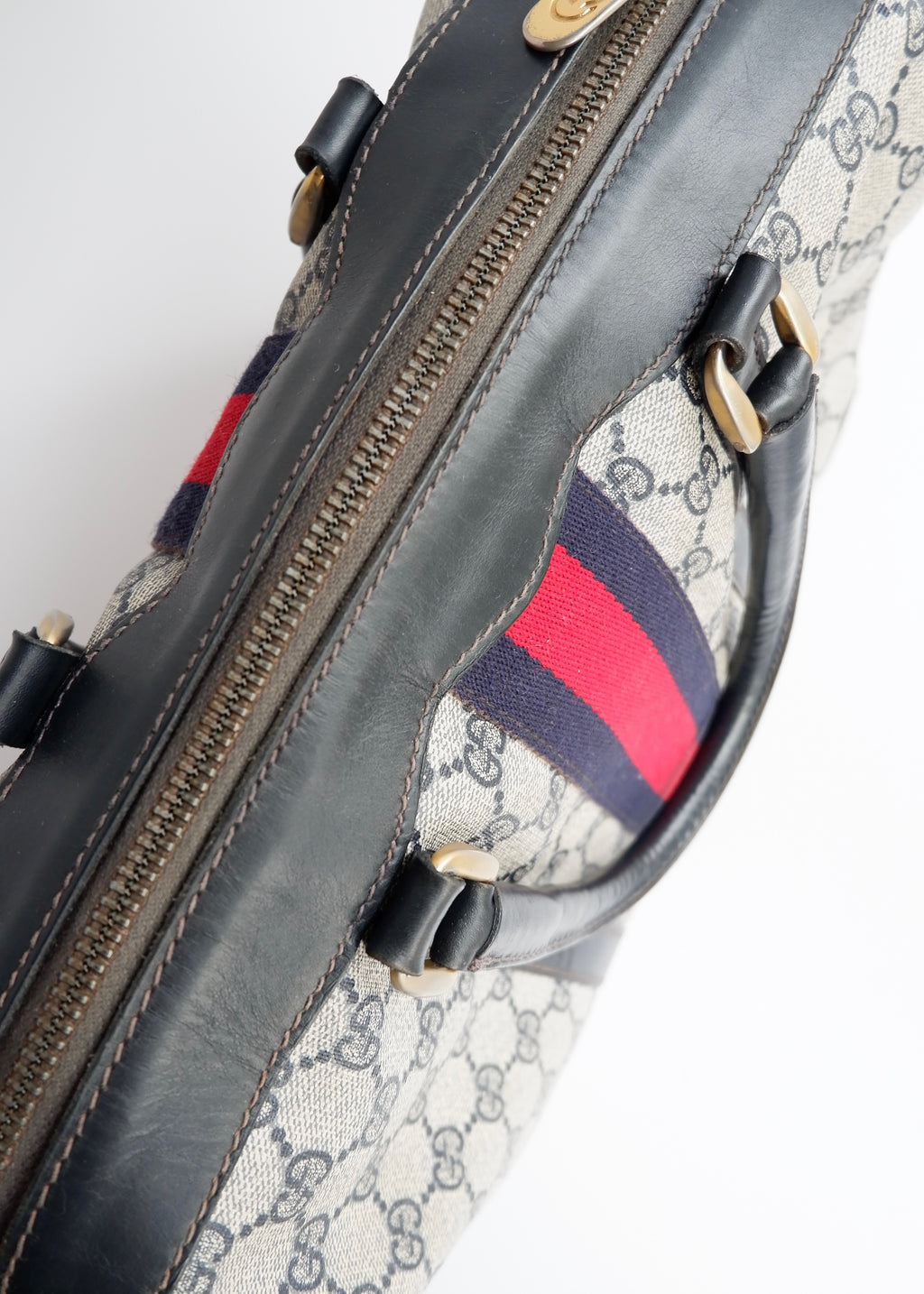 Authentic Preowned Vintage Gucci Navy Boston Bag