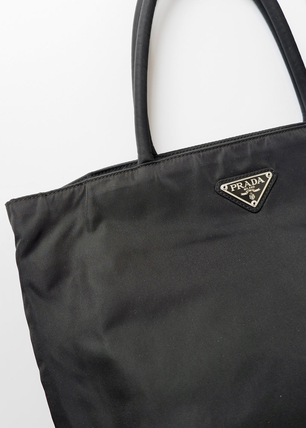 Authentic Prewned Prada Black Nylon Top Handle Handbag