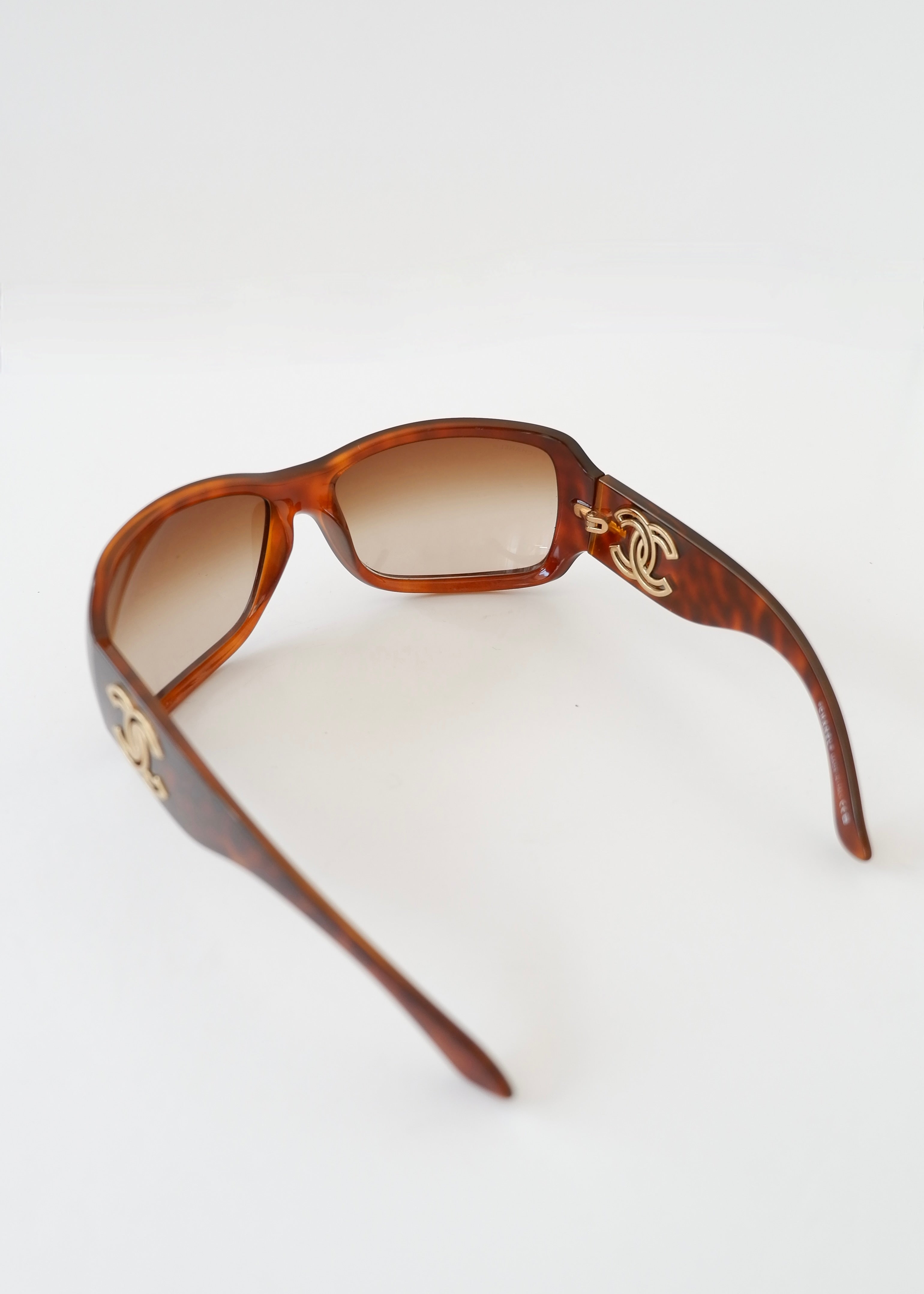 Authentic Preowned Chanel Brown Tortoise Square Frame CC Logo Sunglasses