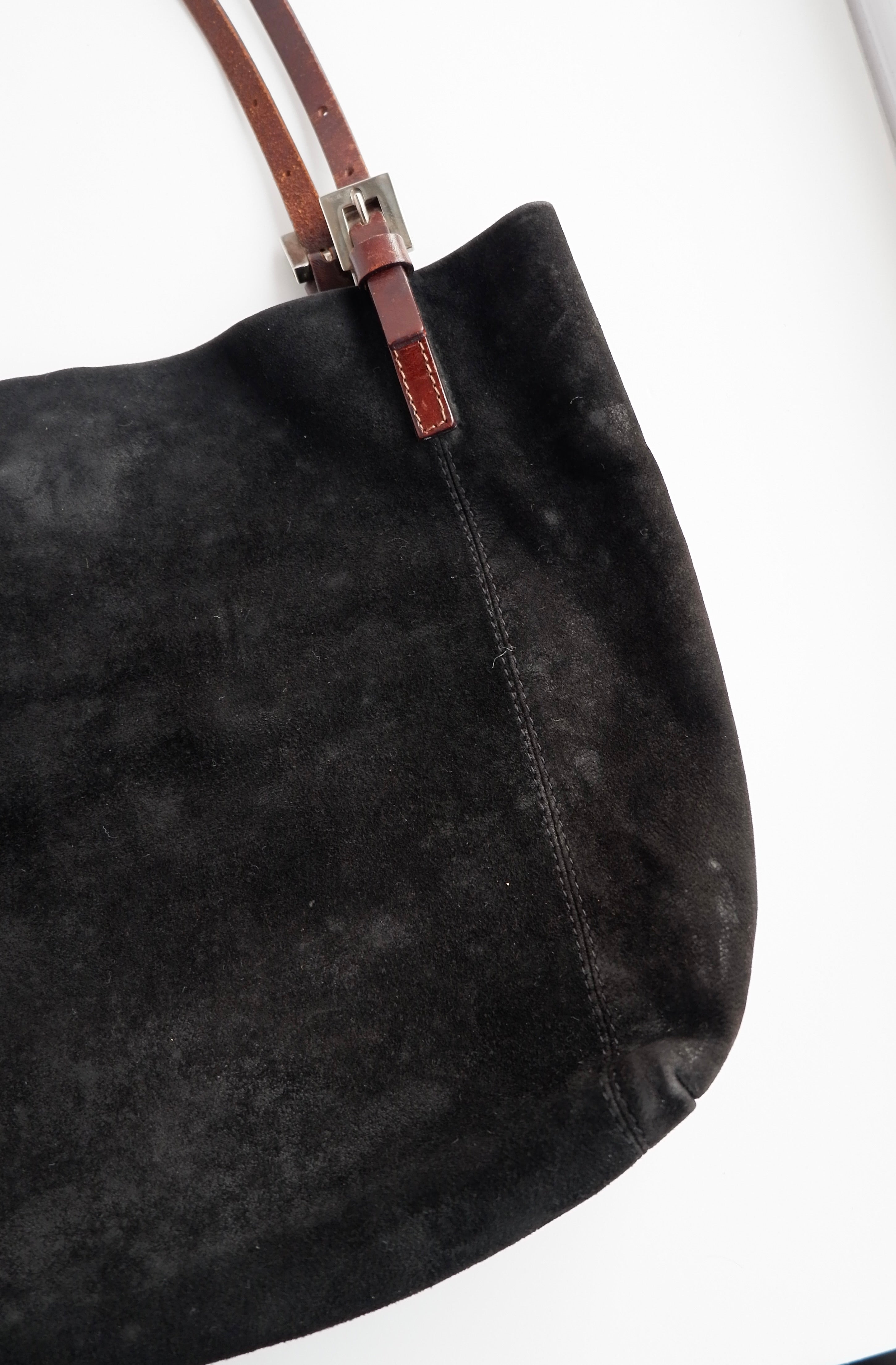 Authentic Preowned Fendi Black Suede Shoulder Bag