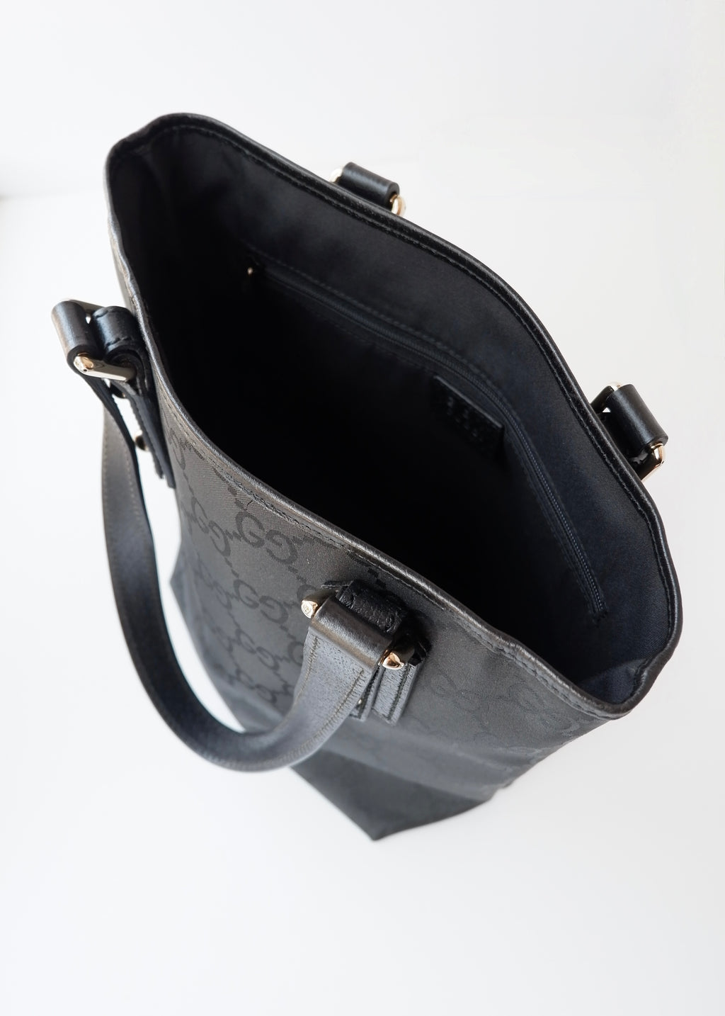 Preowned Gucci Black Large GG Canvas/Leather Shoulder Tote