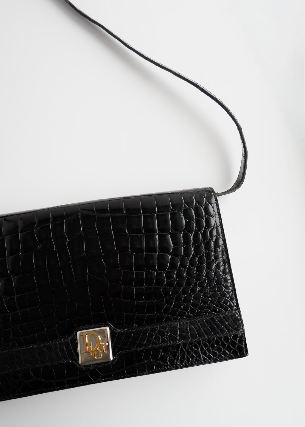 Authentic Preowned Vintage Dior Black Patent Leather Shoulder Bag