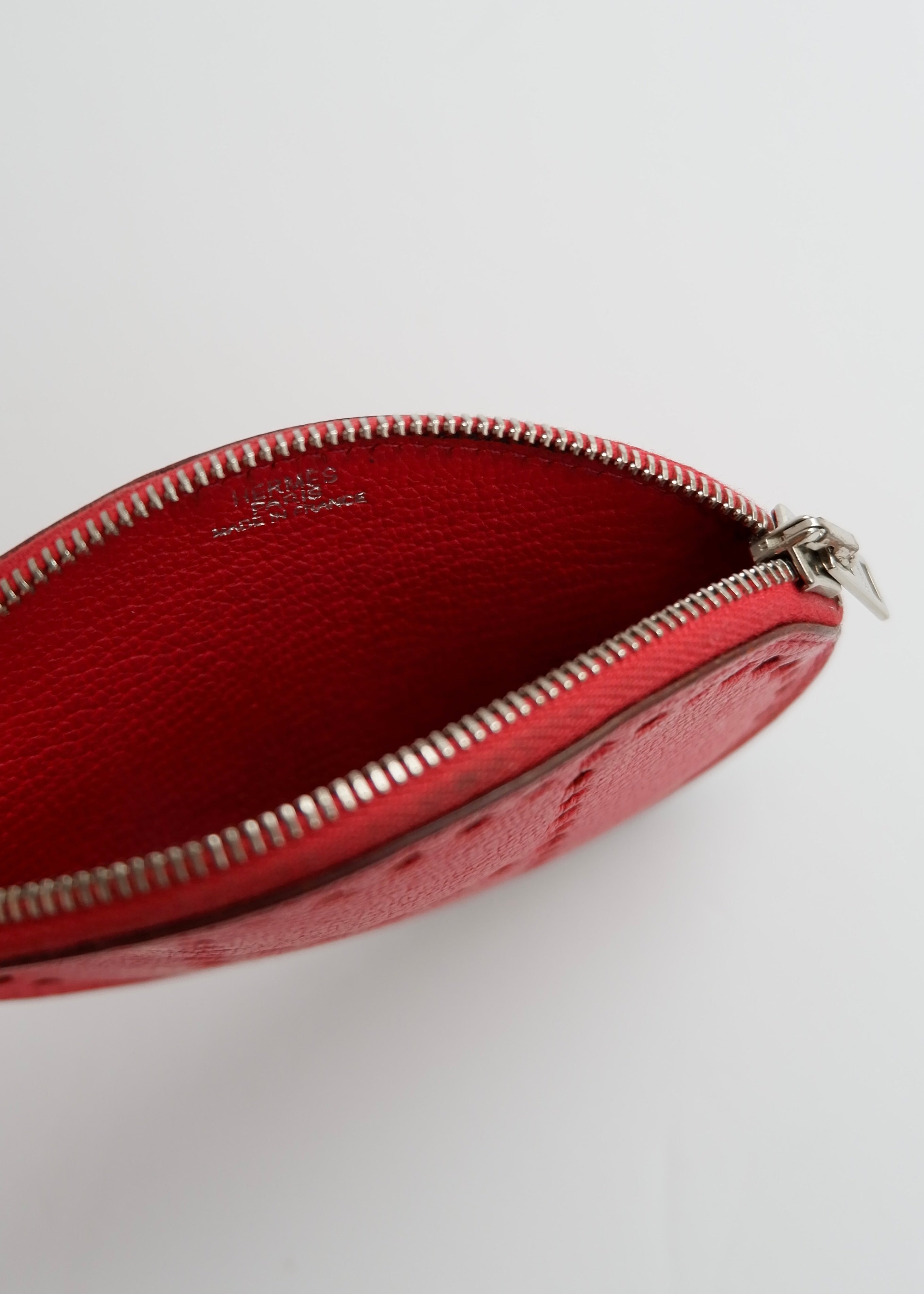 Porte-monnaie Hermès Evelyne en cuir Rose Tyrien d'occasion authentique