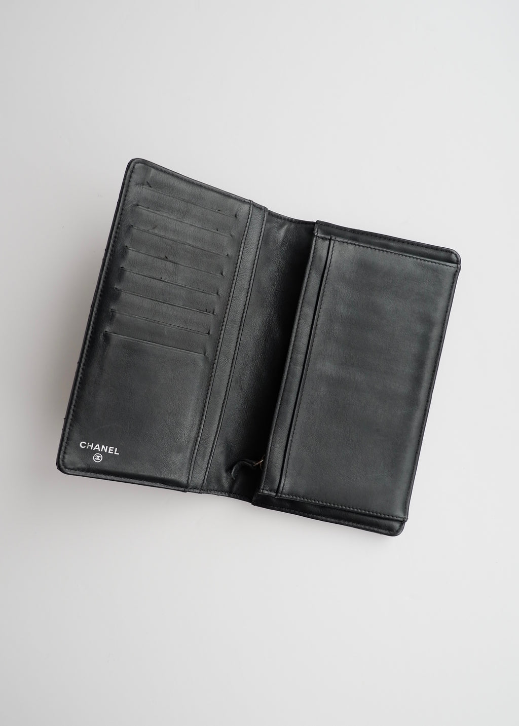 Authentic Preowned Chanel Black Patent Leather Long Wallet