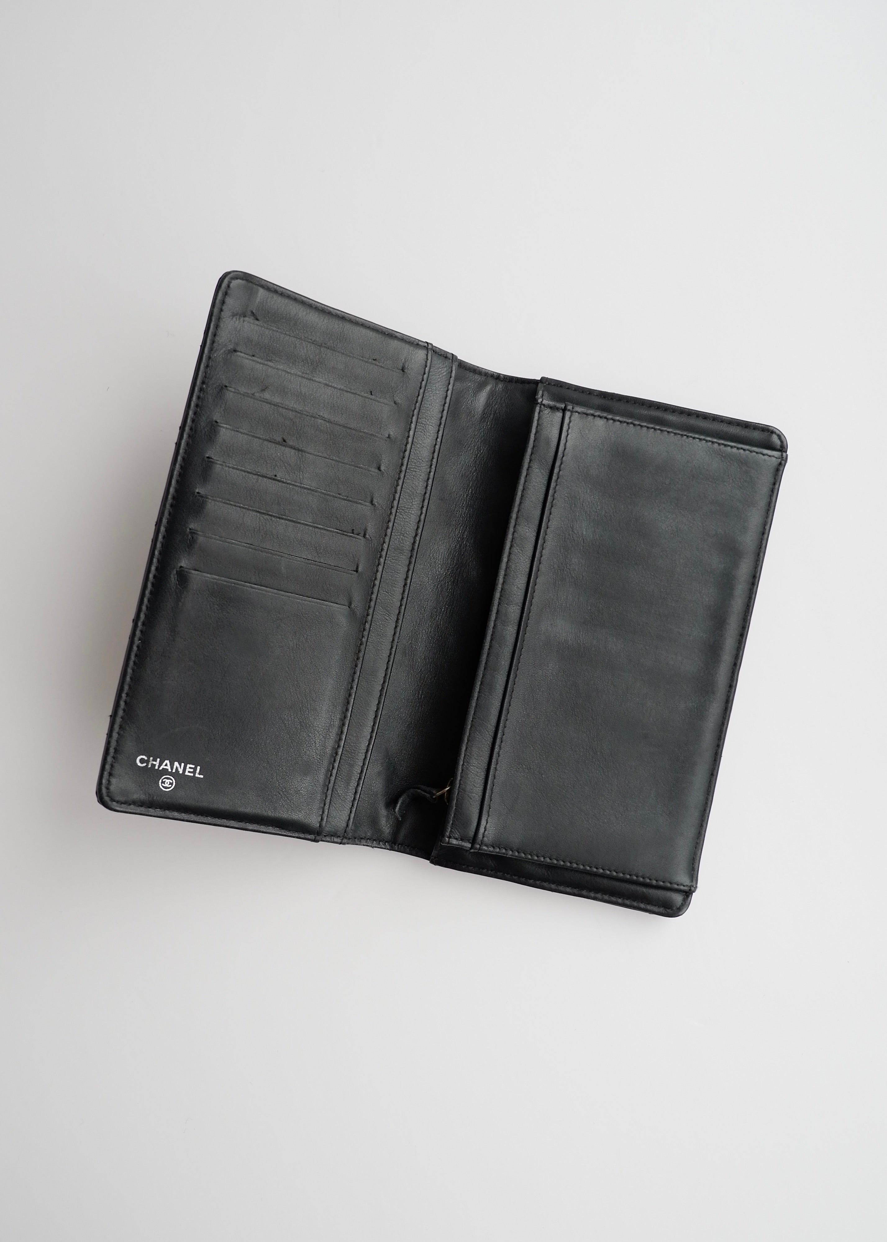 Authentic Preowned Chanel Black Patent Leather Long Wallet