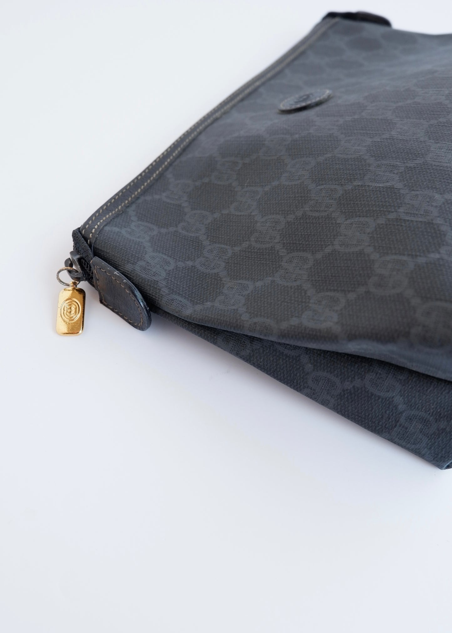 Authentic Preowned Vintage Gucci Black GG Coated Canvas Pouch