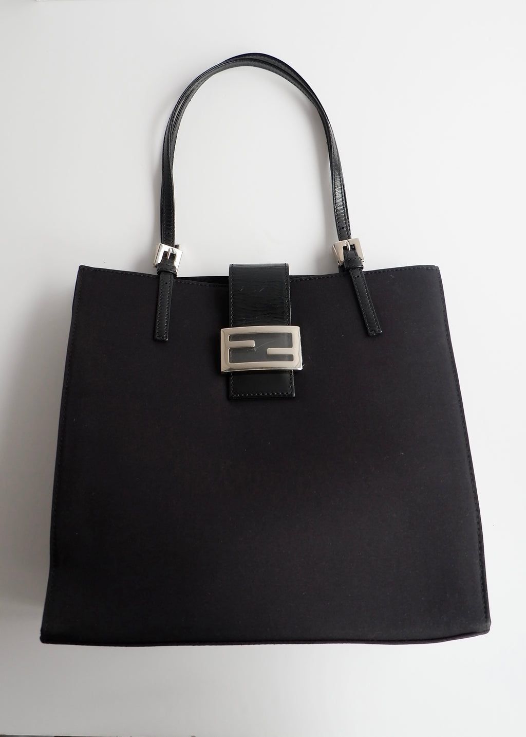 Authentic Preowned Fendi Black Fabric FF Logo Shoulder Bag