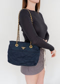 Authentic Preowned Prada Navy Quilted Nylon Shoulder Bag