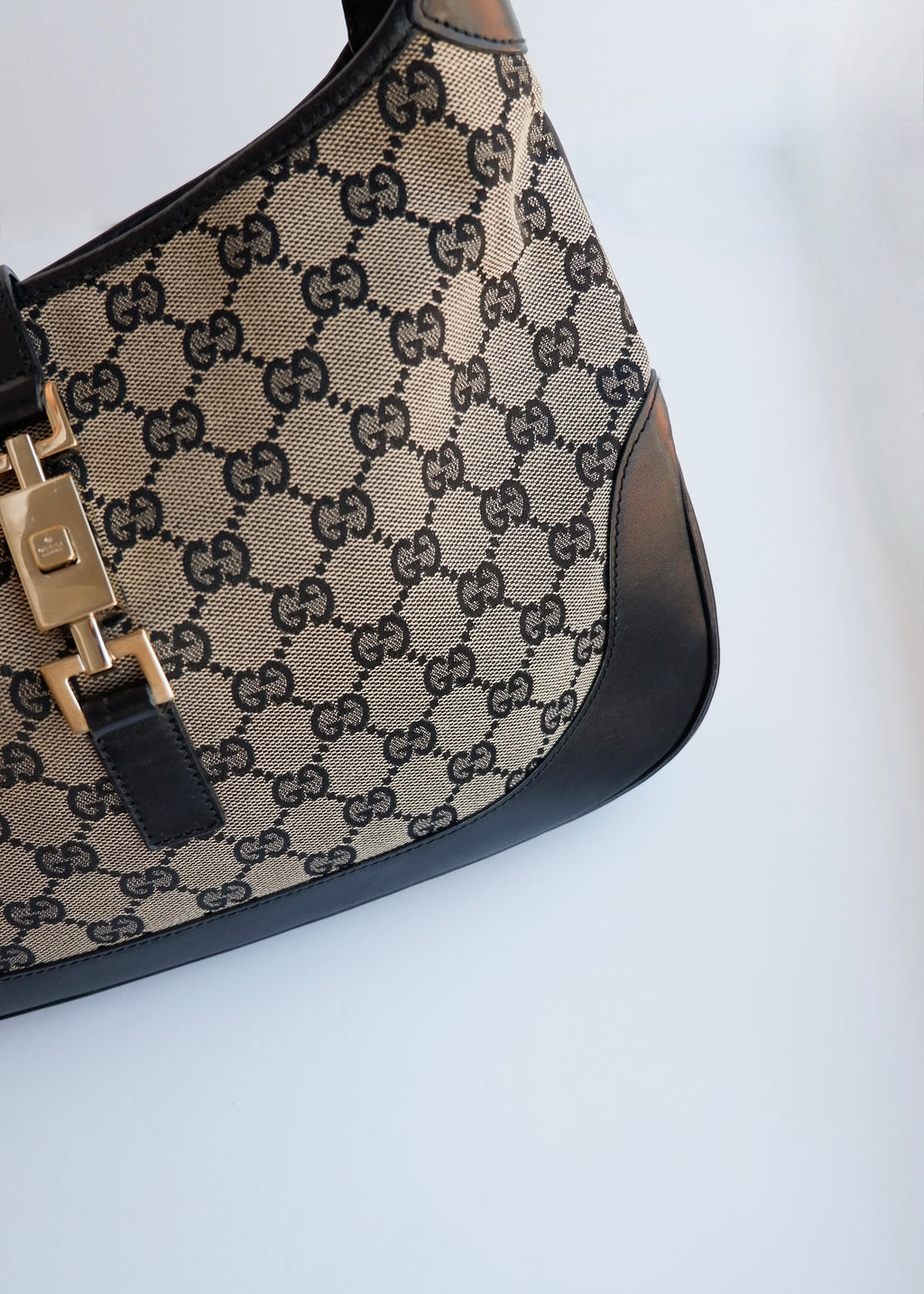 Authentic Preowned Gucci Black GG Canvas Jackie Shoulder Bag