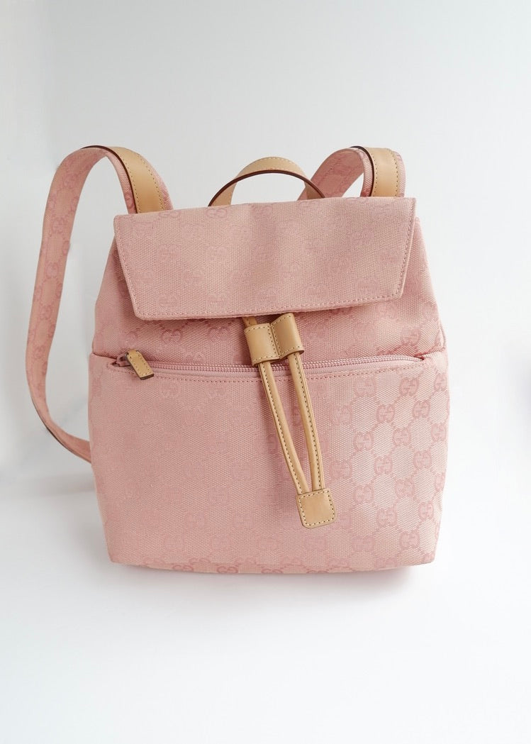Preowned Vintage Gucci Pink GG Canvas Mini Backpack