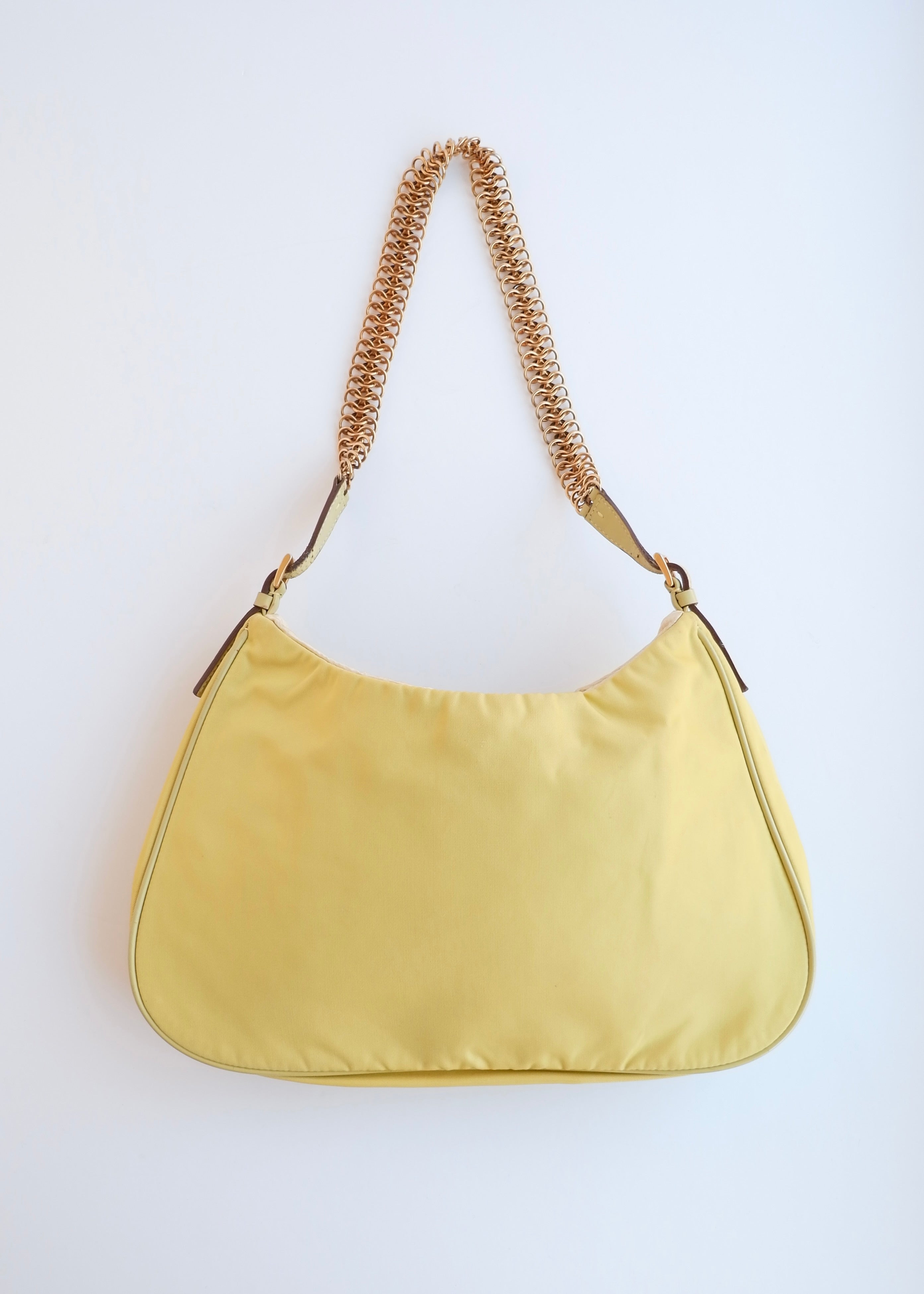 Authentic Preowned Prada Nylon Yellow Shoulder Bag