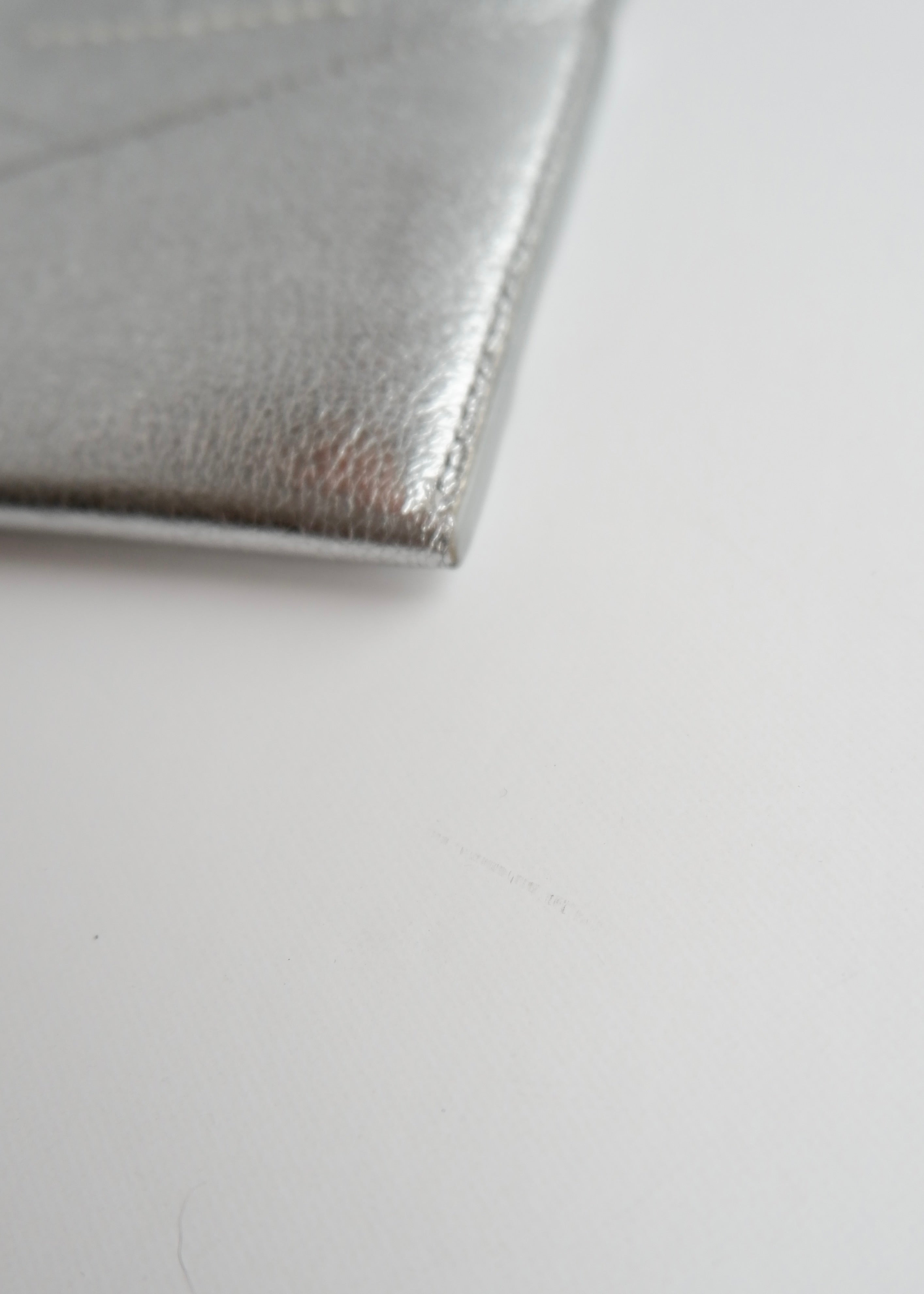 Authentic Preowned Maison Margiela Silver Metalic Leather Card Holder