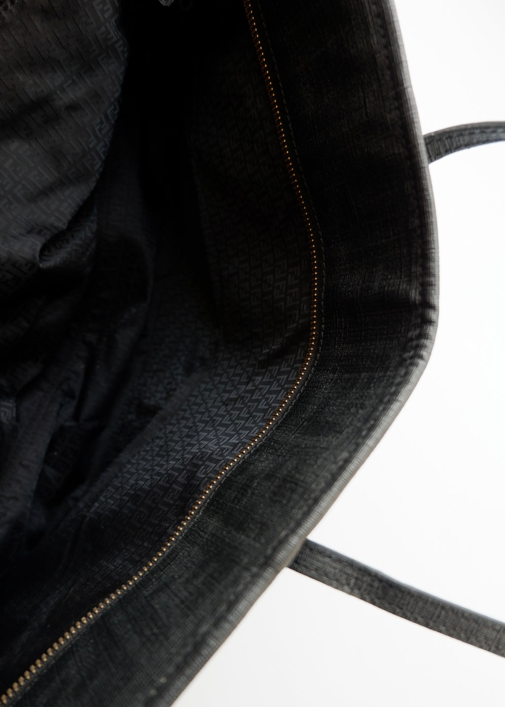 Sac cabas Fendi Zucca en toile enduite noire d'occasion authentique