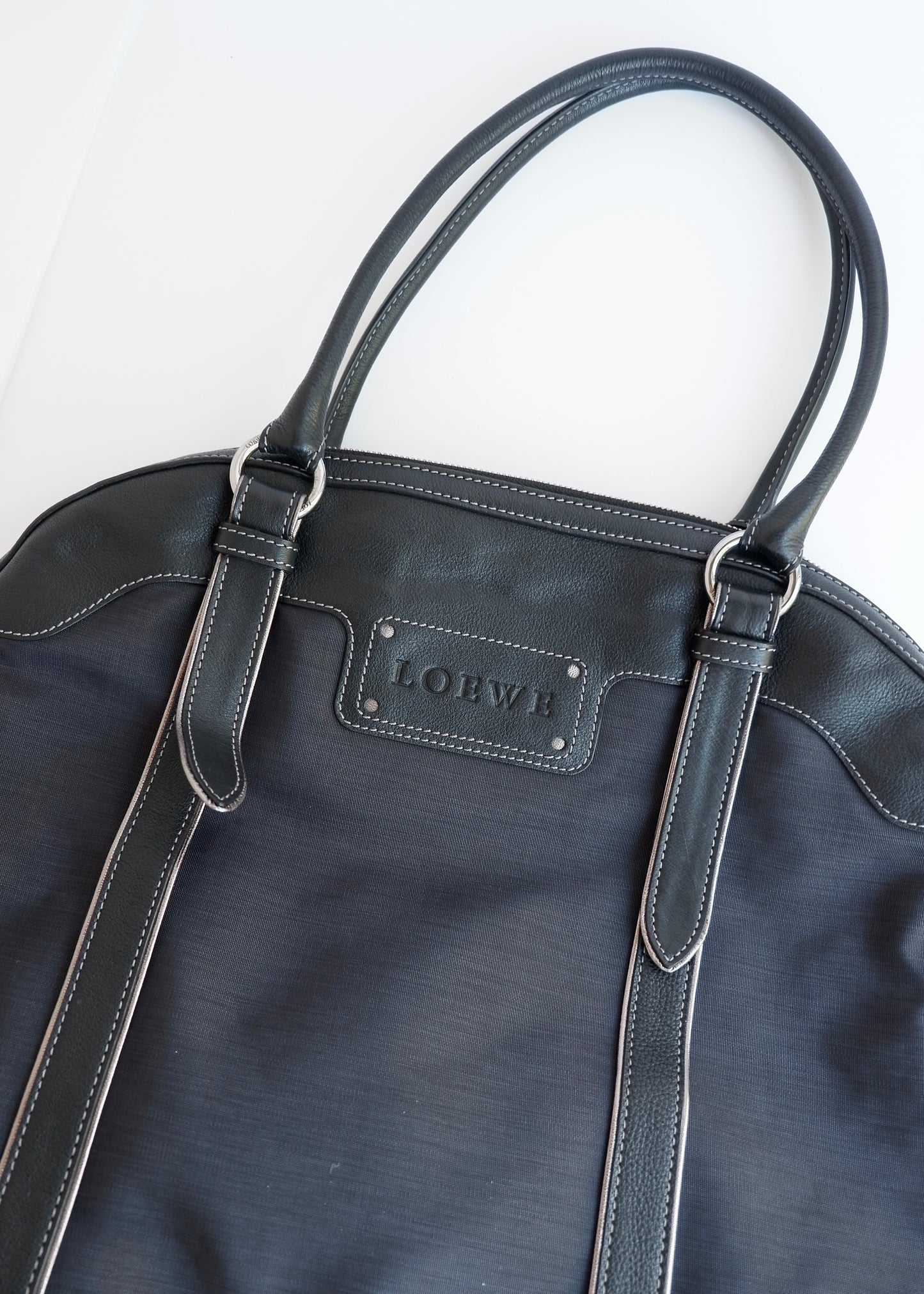 Authentic Preowned Loewe Navy/Black Nylon/Leather Shoulder Tote