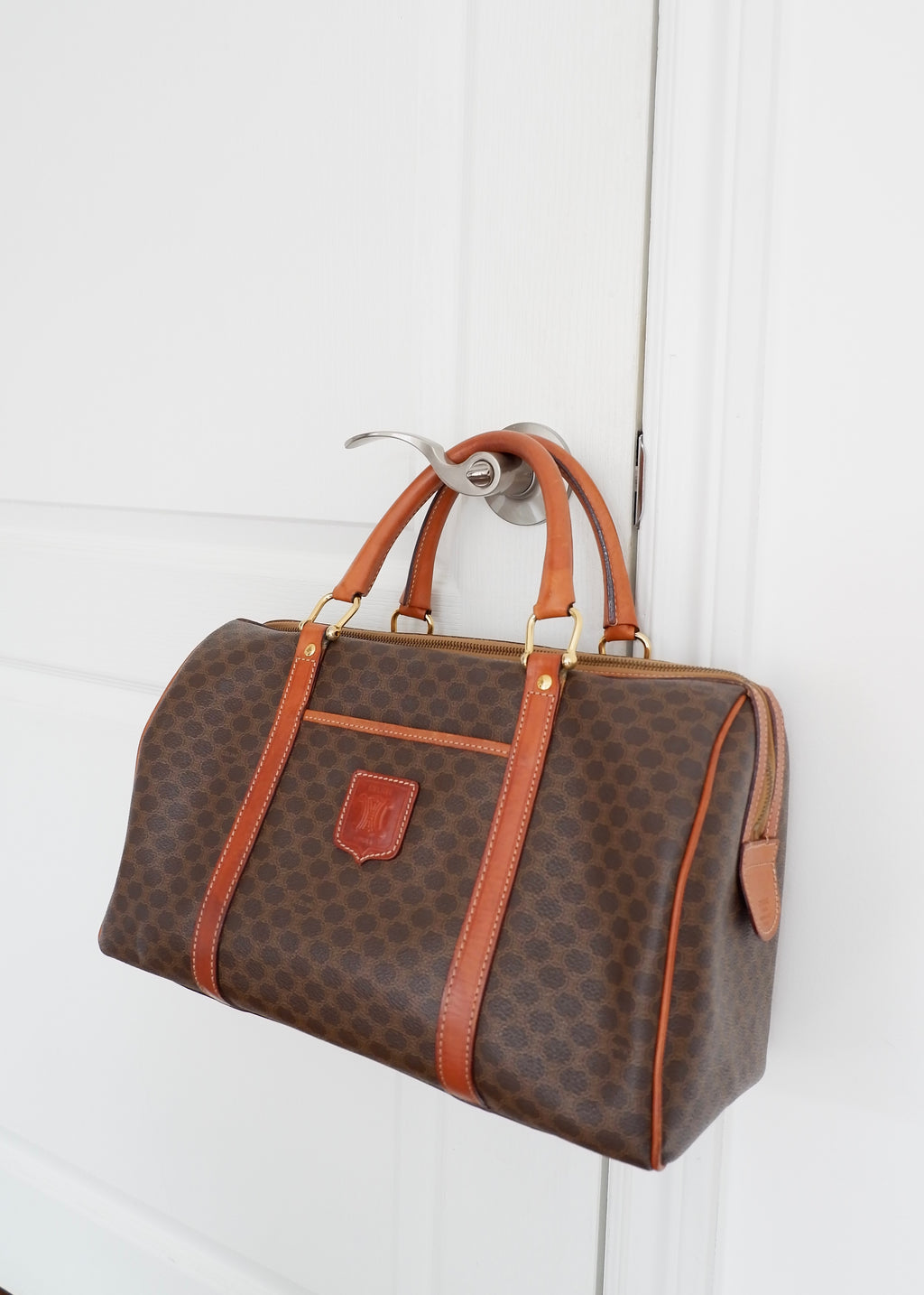 Authentic Preowned Vintage Celine Brown Macadam Boston Bag