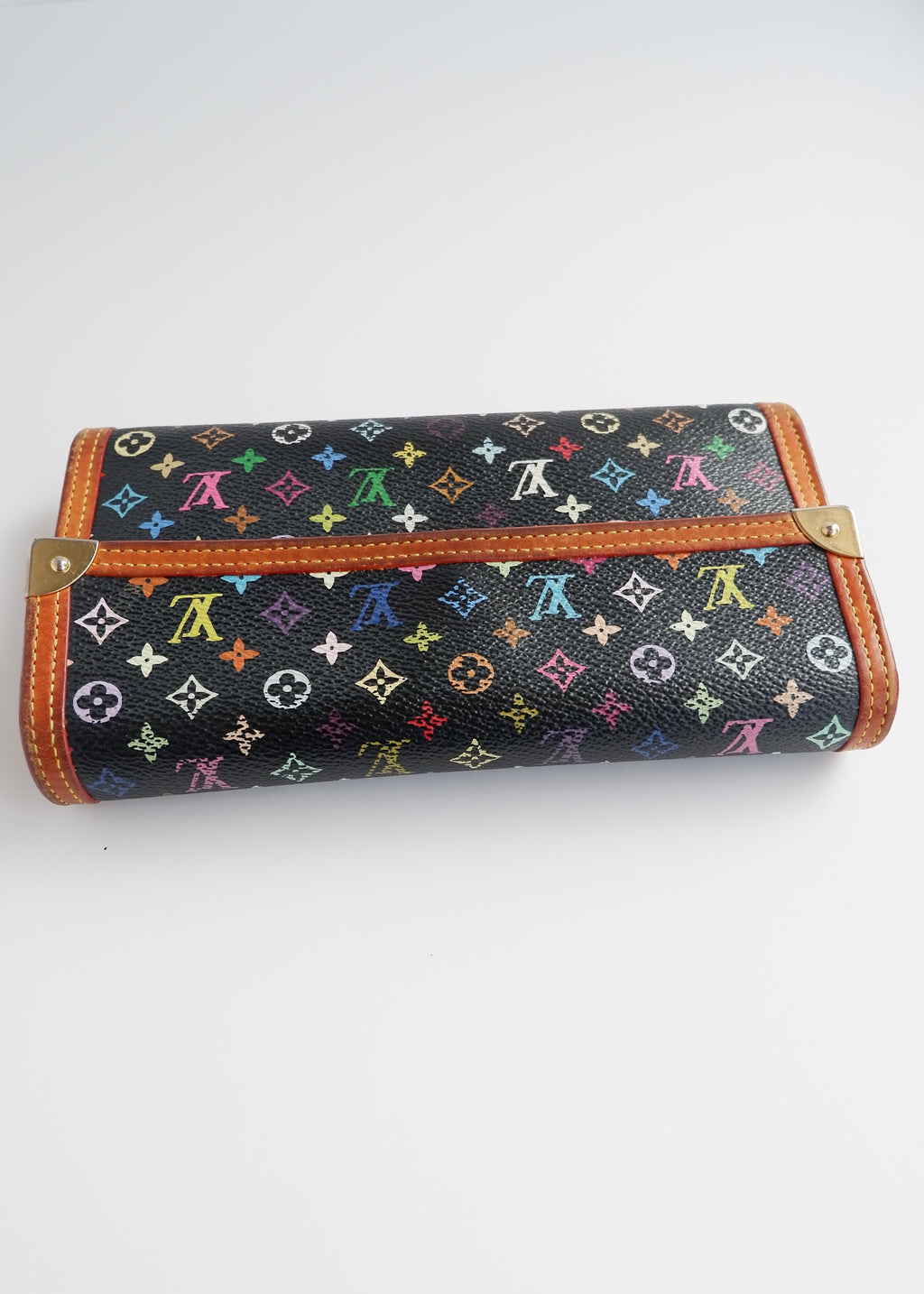 Portefeuille long Louis Vuitton noir multi d'occasion authentique