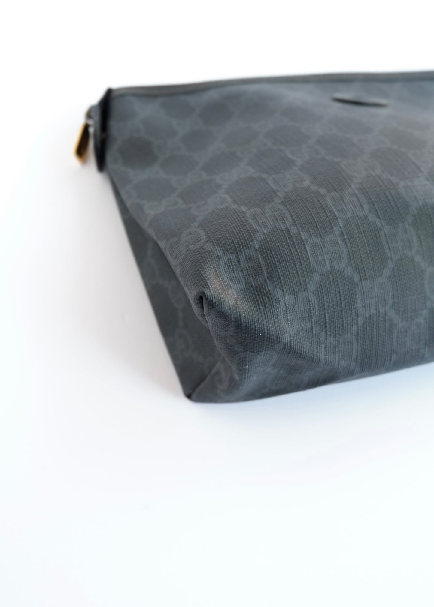Authentic Preowned Vintage Gucci Black GG Coated Canvas Pouch