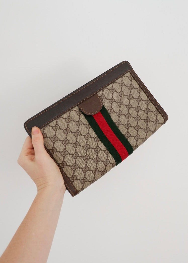 Authentic Preowned Vintage Gucci Sherry Line Clutch