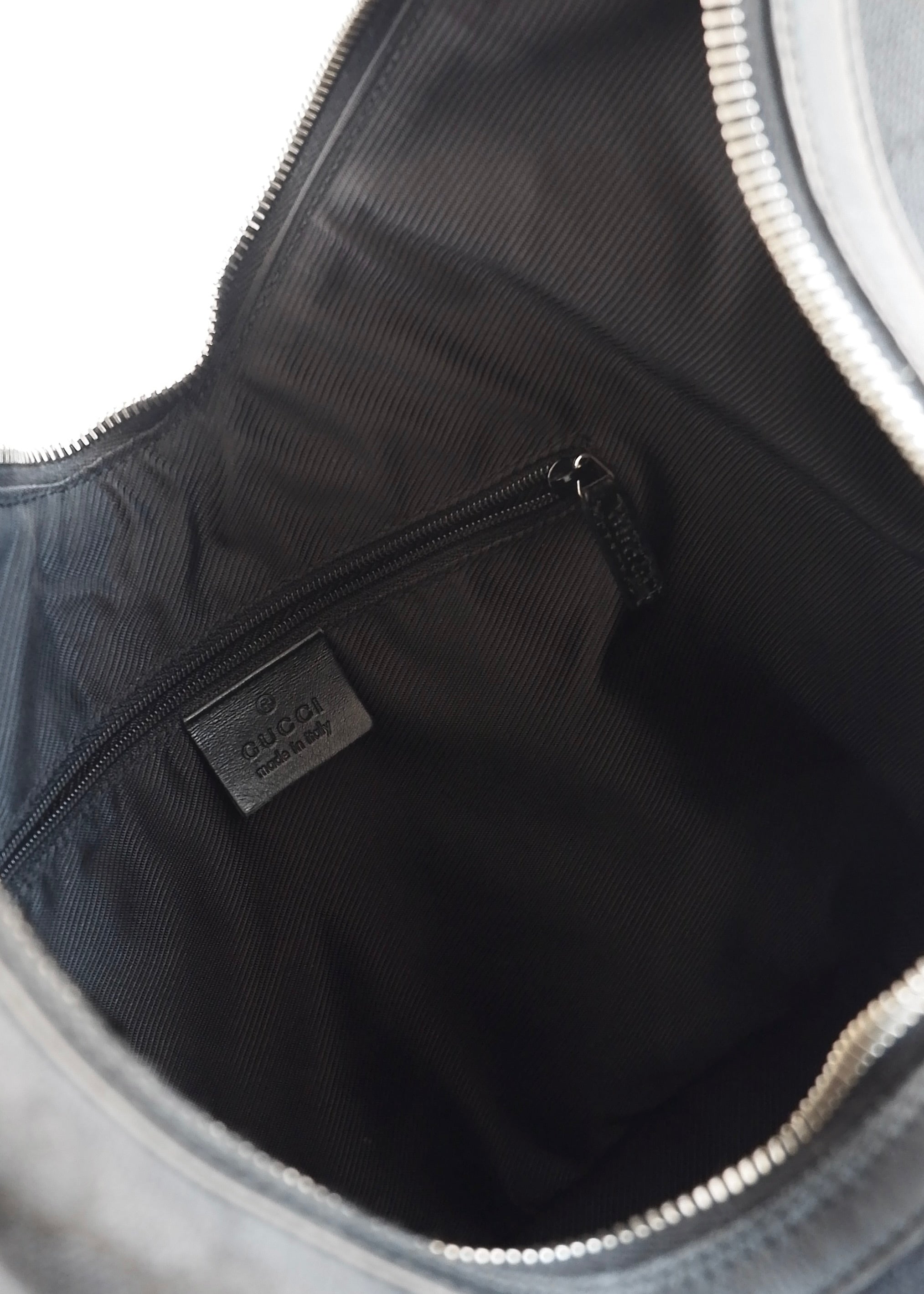 Authentic Preowned Gucci Black GG Canvas/ Leather Hobo Shoulder Bag