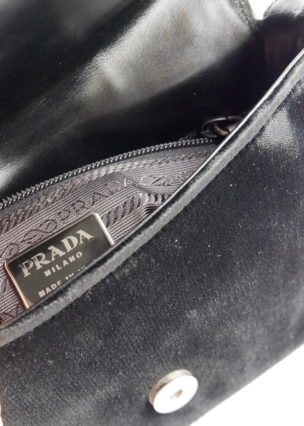 Authentic Preowned Prada Black Velvet Shoulder Bag