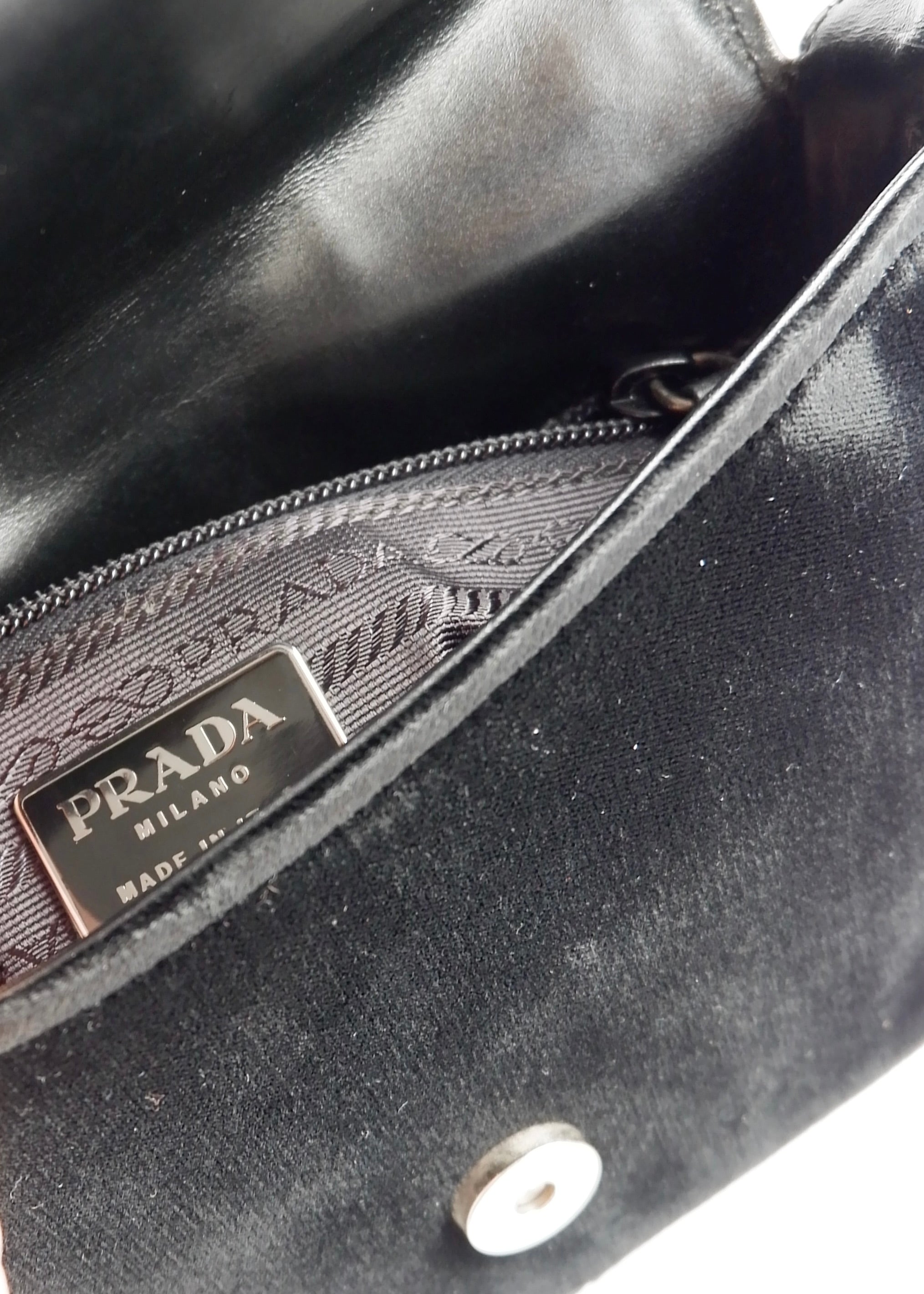Authentic Preowned Prada Black Velvet Shoulder Bag