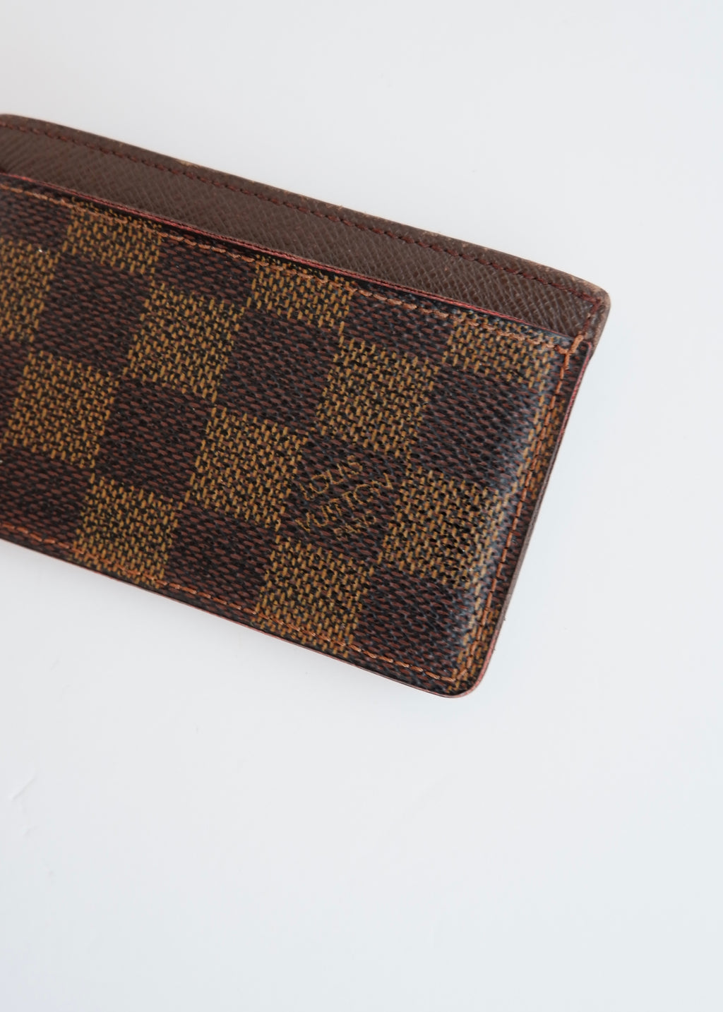 Authentique porte-cartes Louis Vuitton Damier Ebene d'occasion