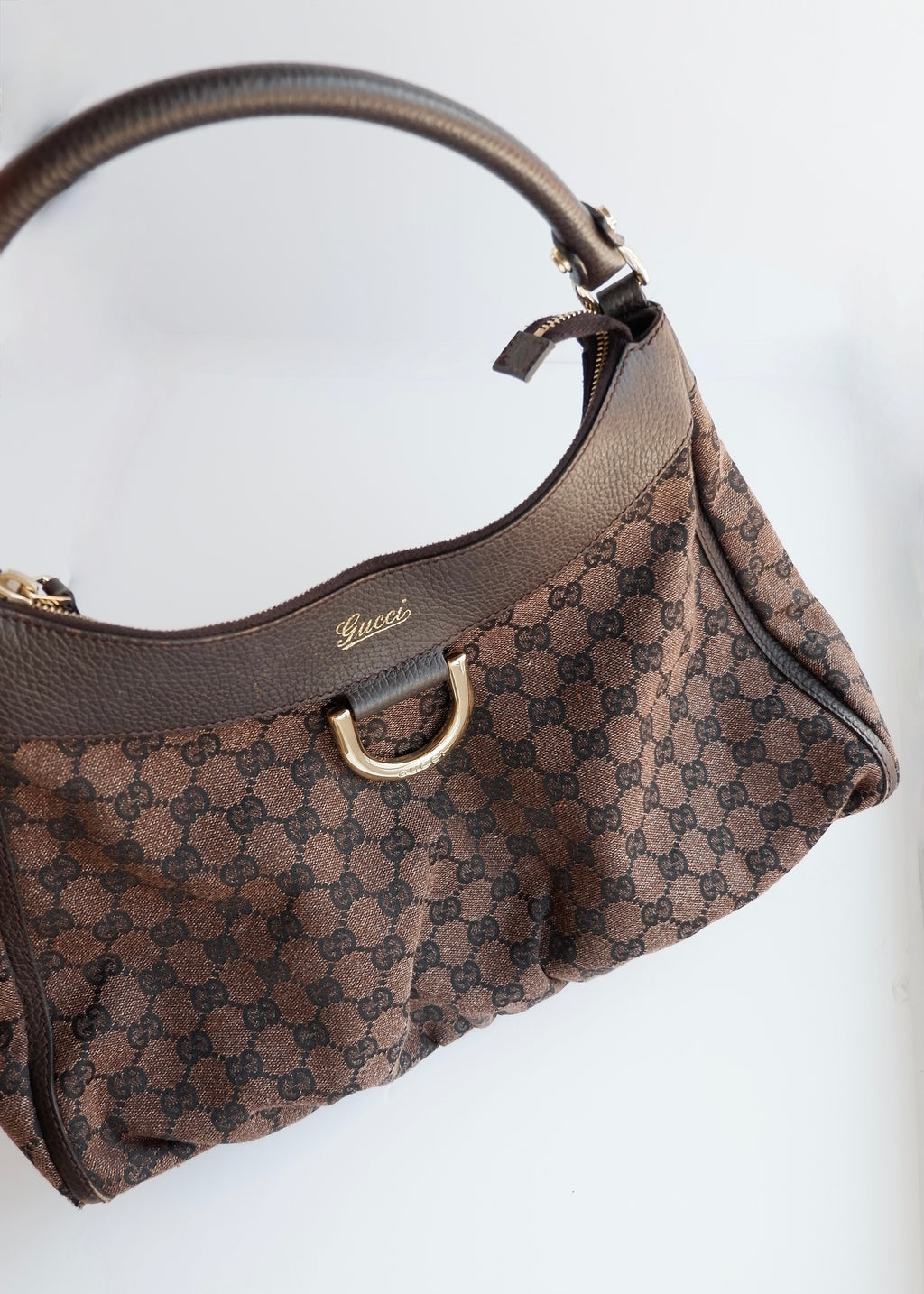 Authentic Preowned Gucci Brown GG Canvas/ Leather Hobo Shoulder Bag