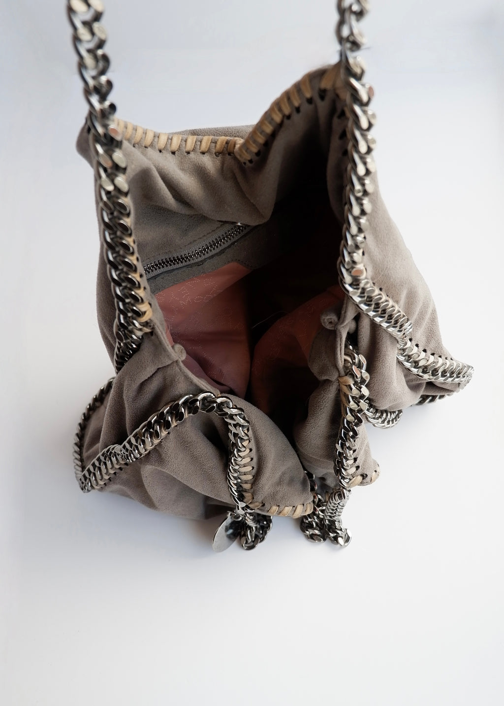 Sac porté épaule Stella McCartney Falabella en tissu gris authentique d'occasion