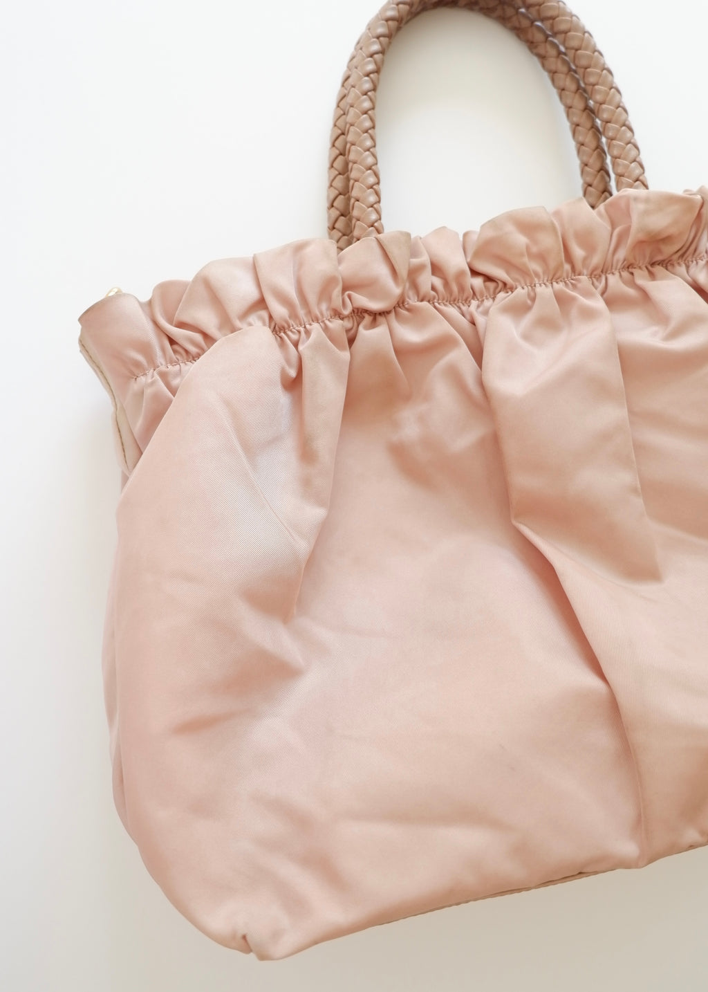 Sac Prada en nylon rose poudré deux en un authentique et d'occasion