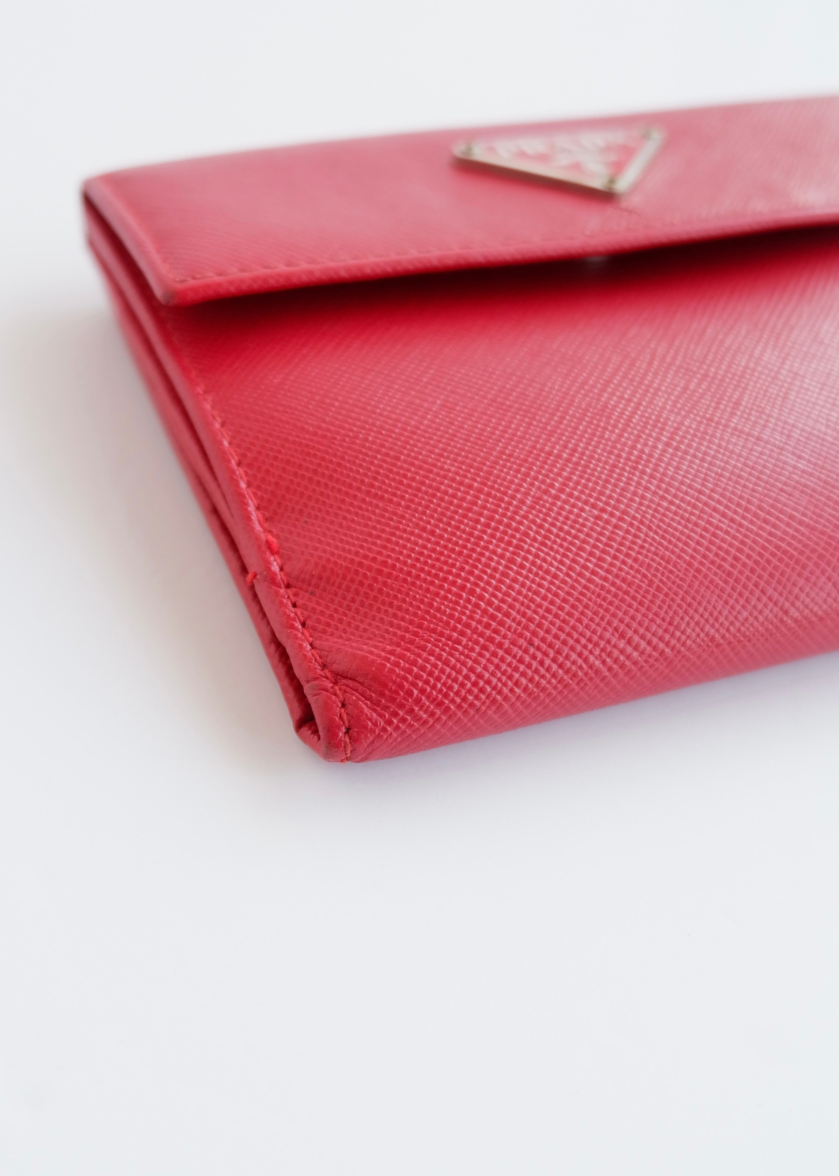 Authentic Preowned Prada Red Saffiano Leather Bi Fold Wallet