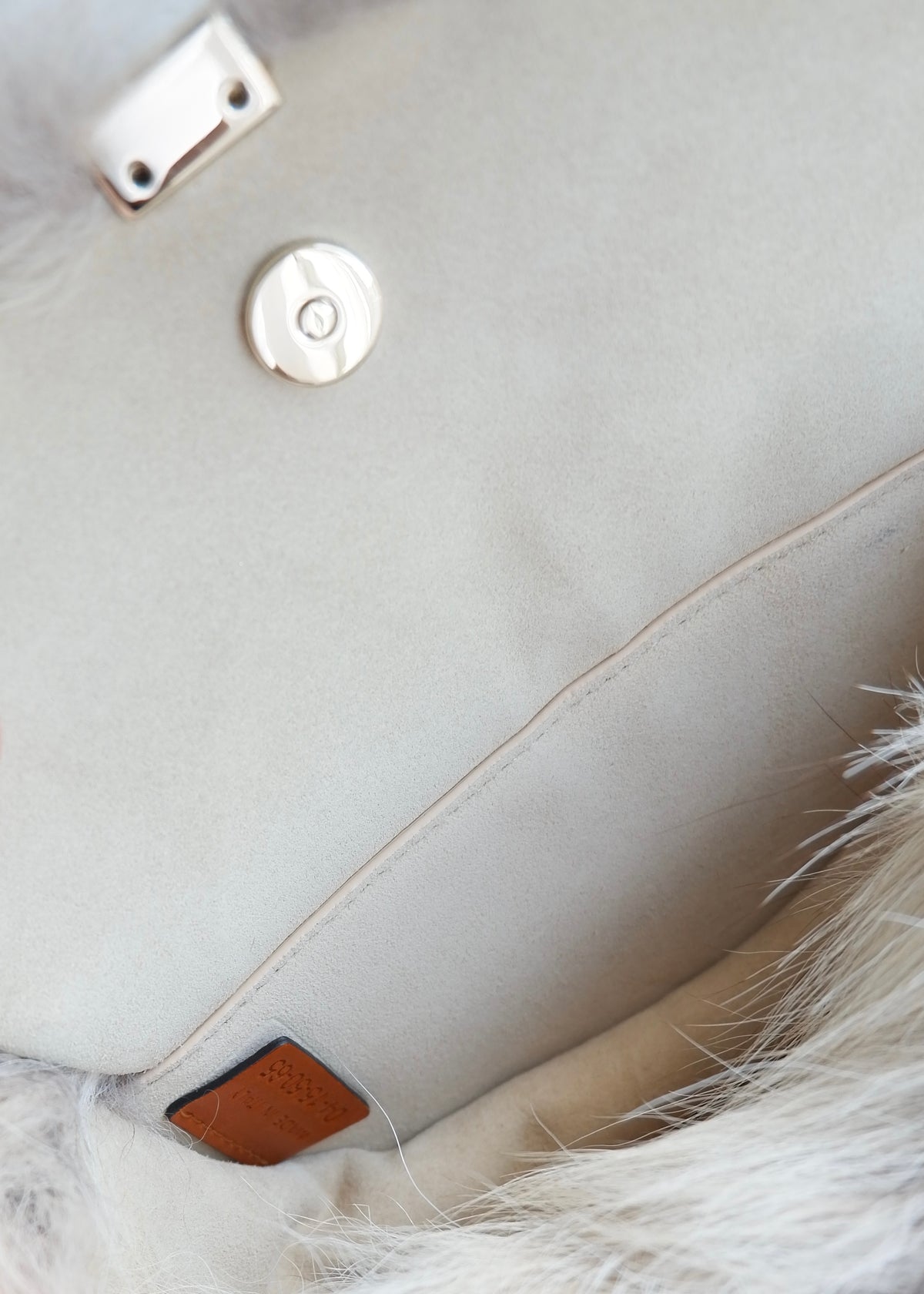 Preowned Chloé Brown Leather/ Fur Georgia Belt Bag